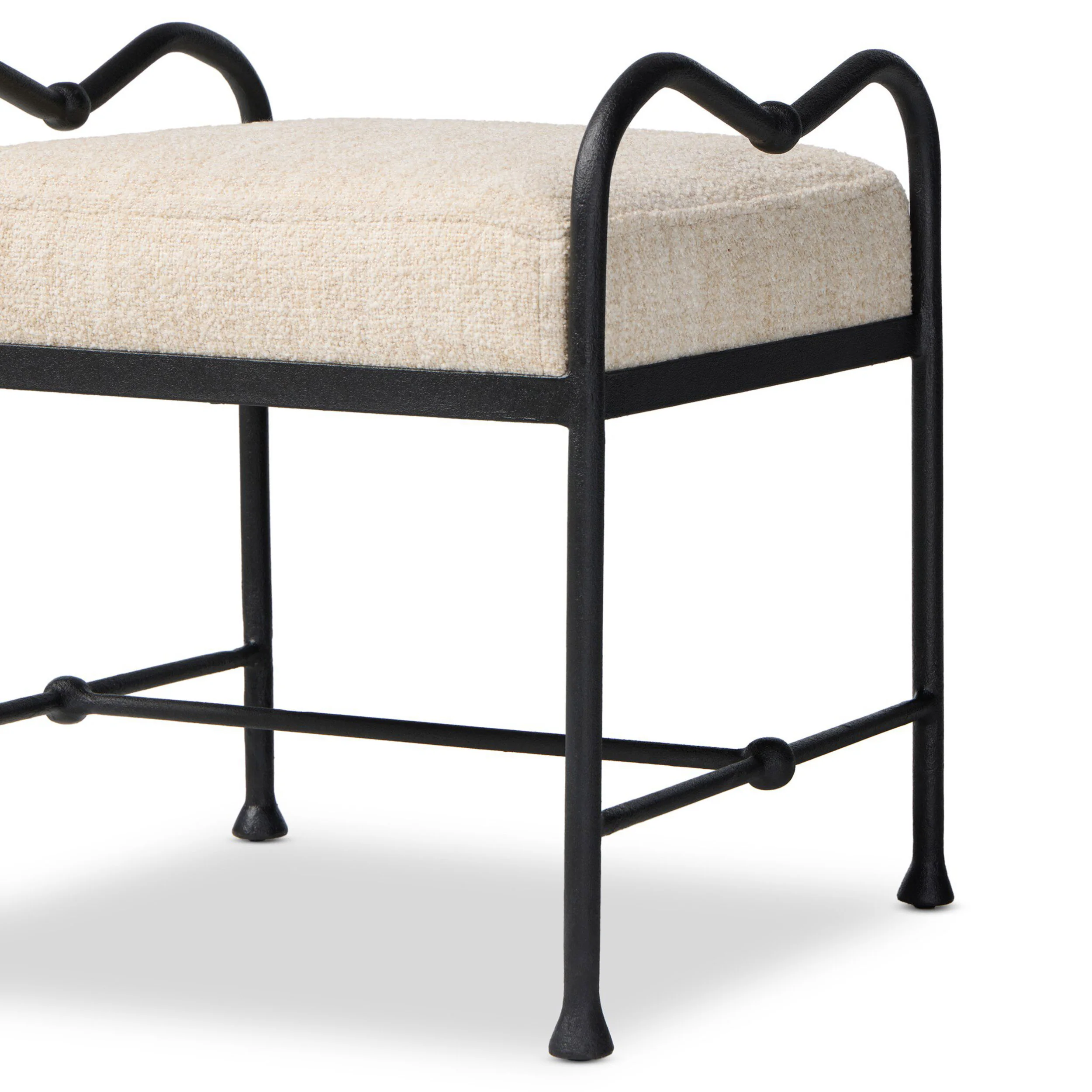 Leona Accent Stool, Yuma Cream by Four Hands - Image 5