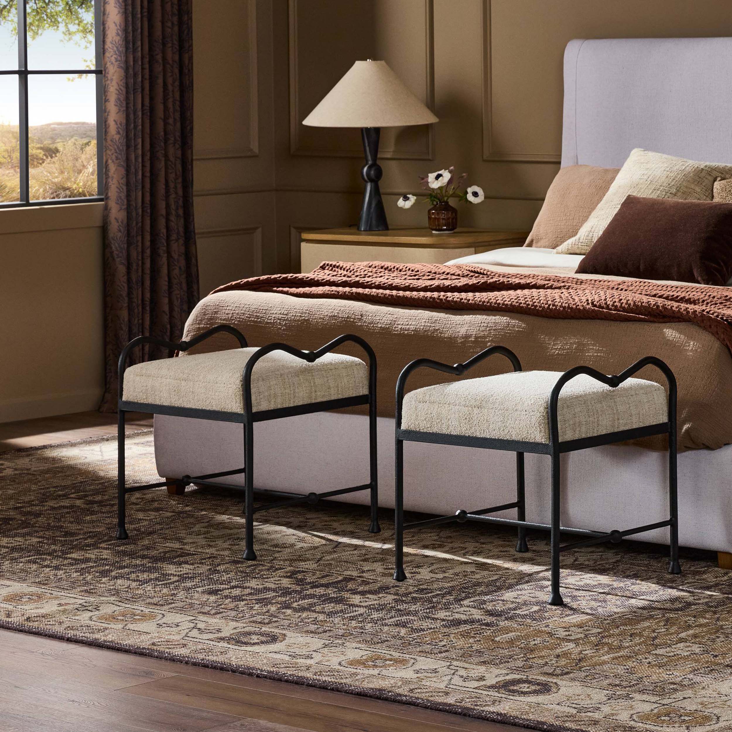 Leona Accent Stool, Yuma Cream by Four Hands - Image 6