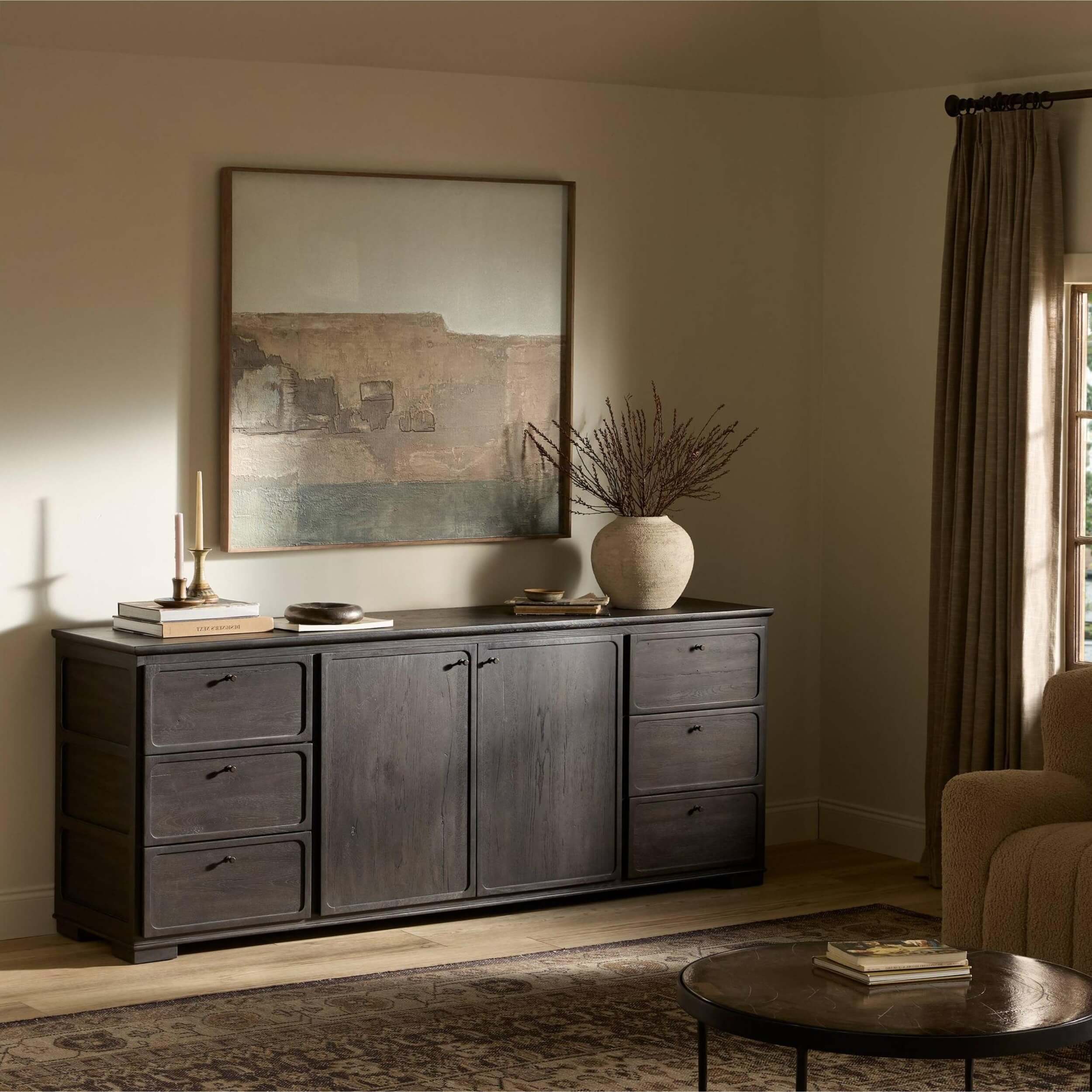 Leora Sideboard, Smoked Black by Four Hands - Image 9