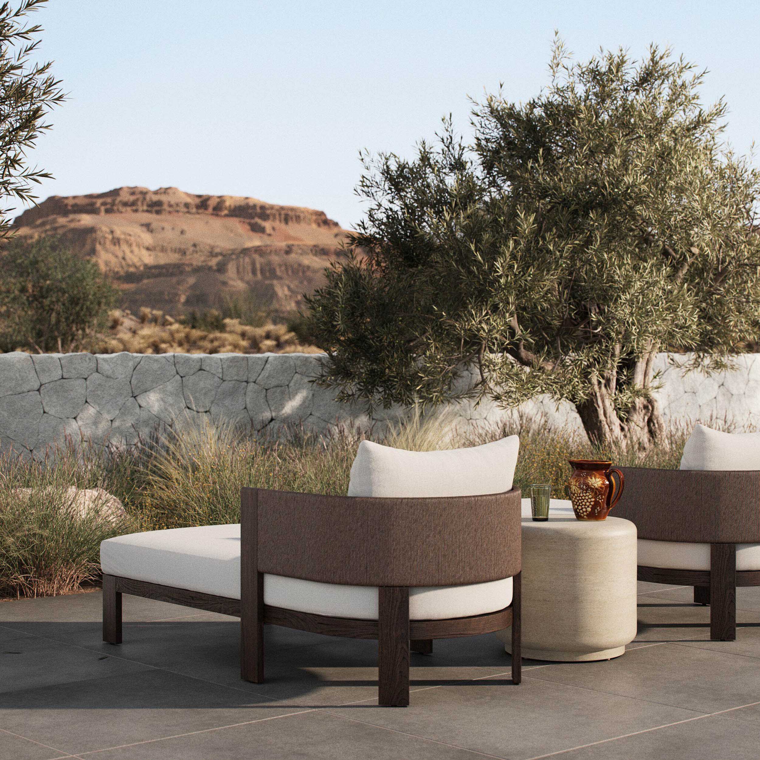 Delancy Outdoor Chaise, Arashi Salt by Four Hands - Image 8