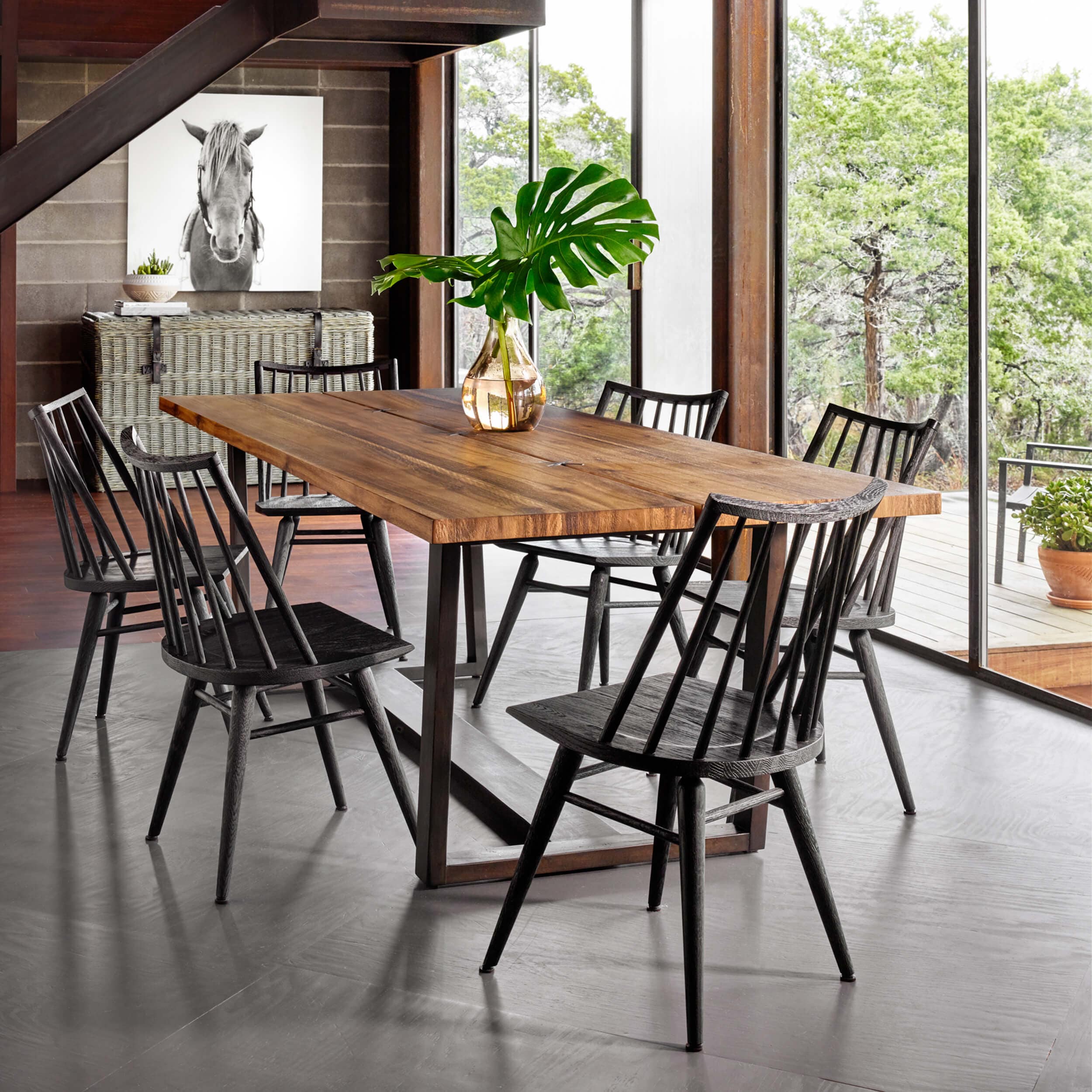 Lewis Windsor Dining Chair, Black Oak, Set of 2 by Four Hands - Image 6