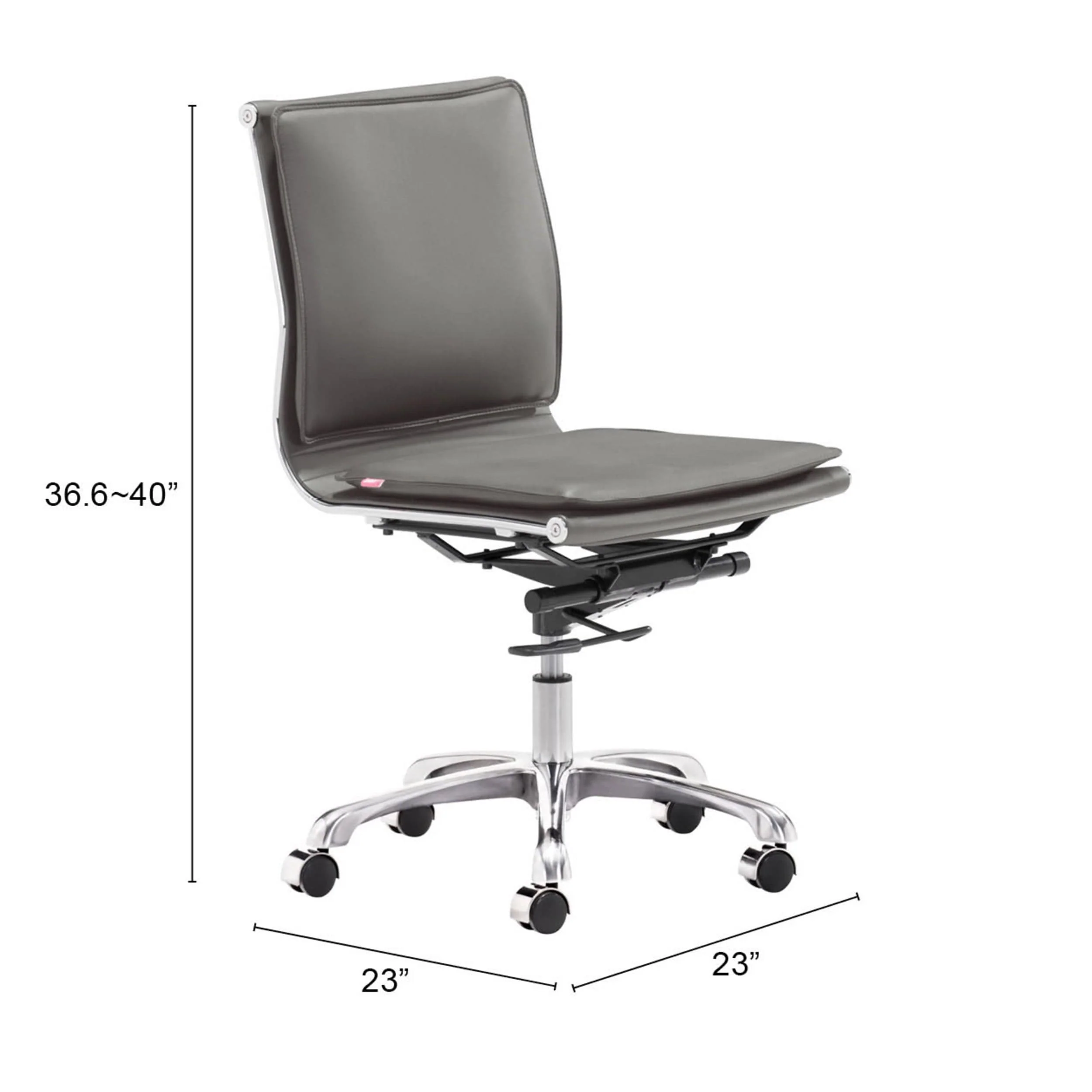 Lider Plus Armless Office Chair, Gray - Image 5