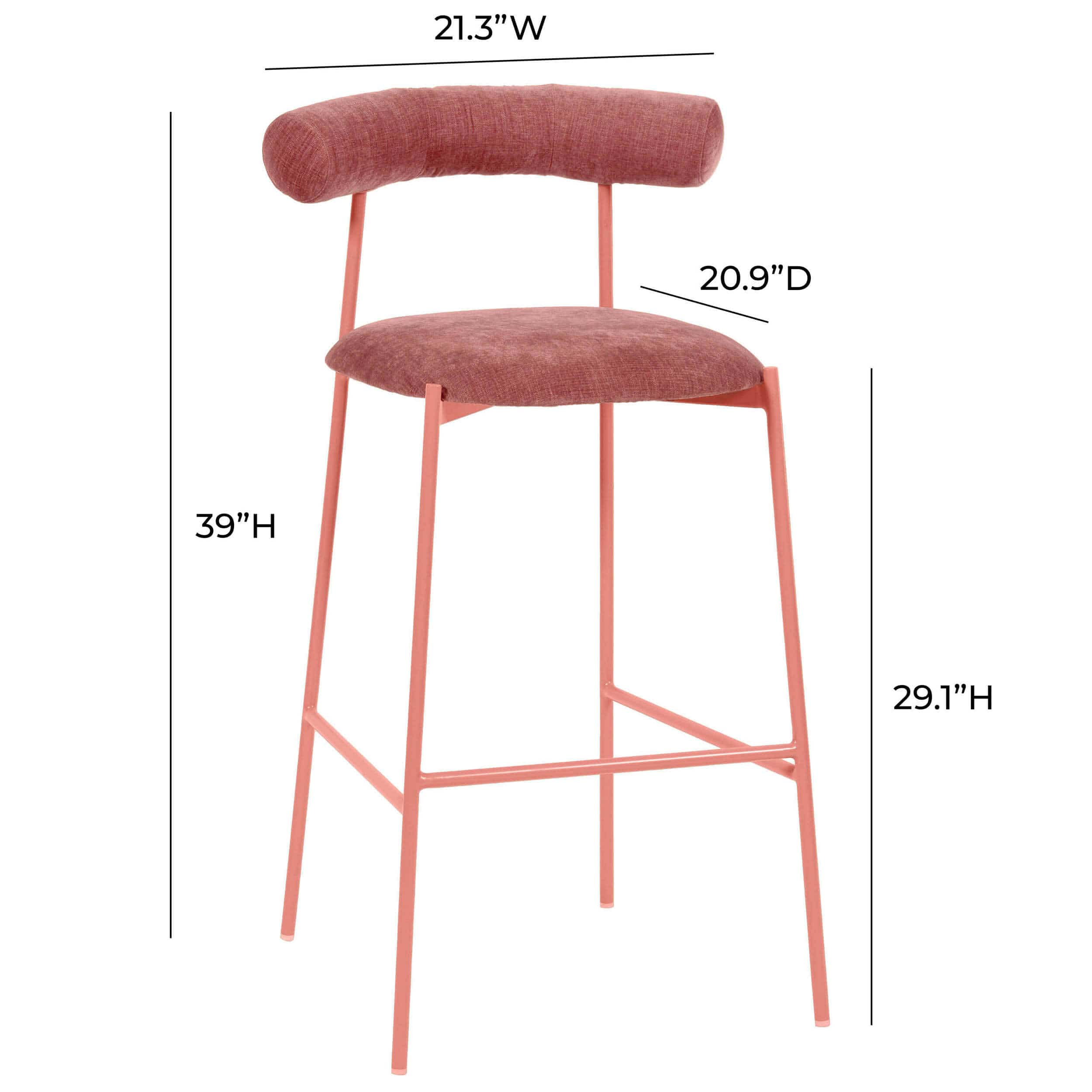 Liliana Bar & Counter Stool, Mauve - Image 5
