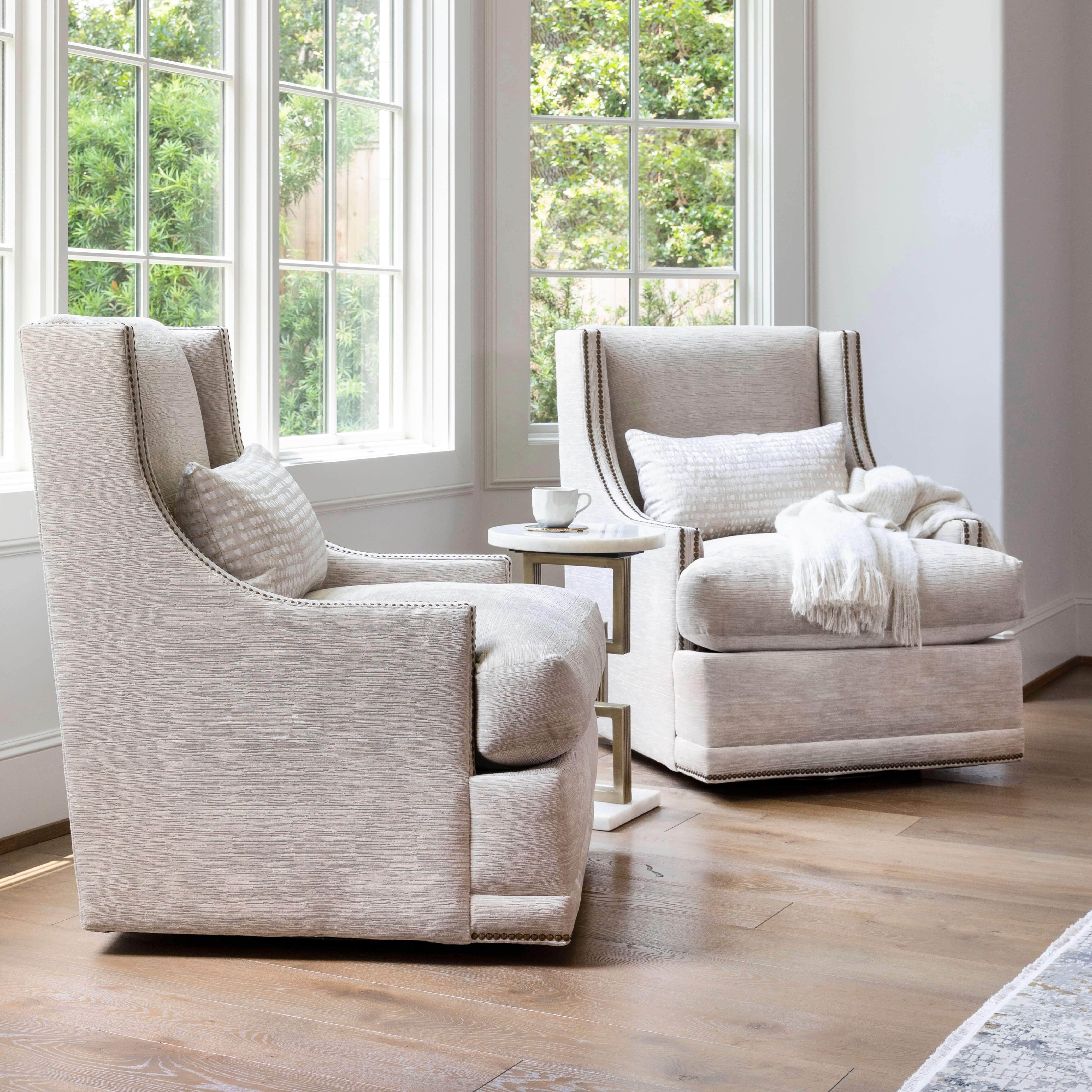 Lindsay Swivel Chair, Pearl - Image 5
