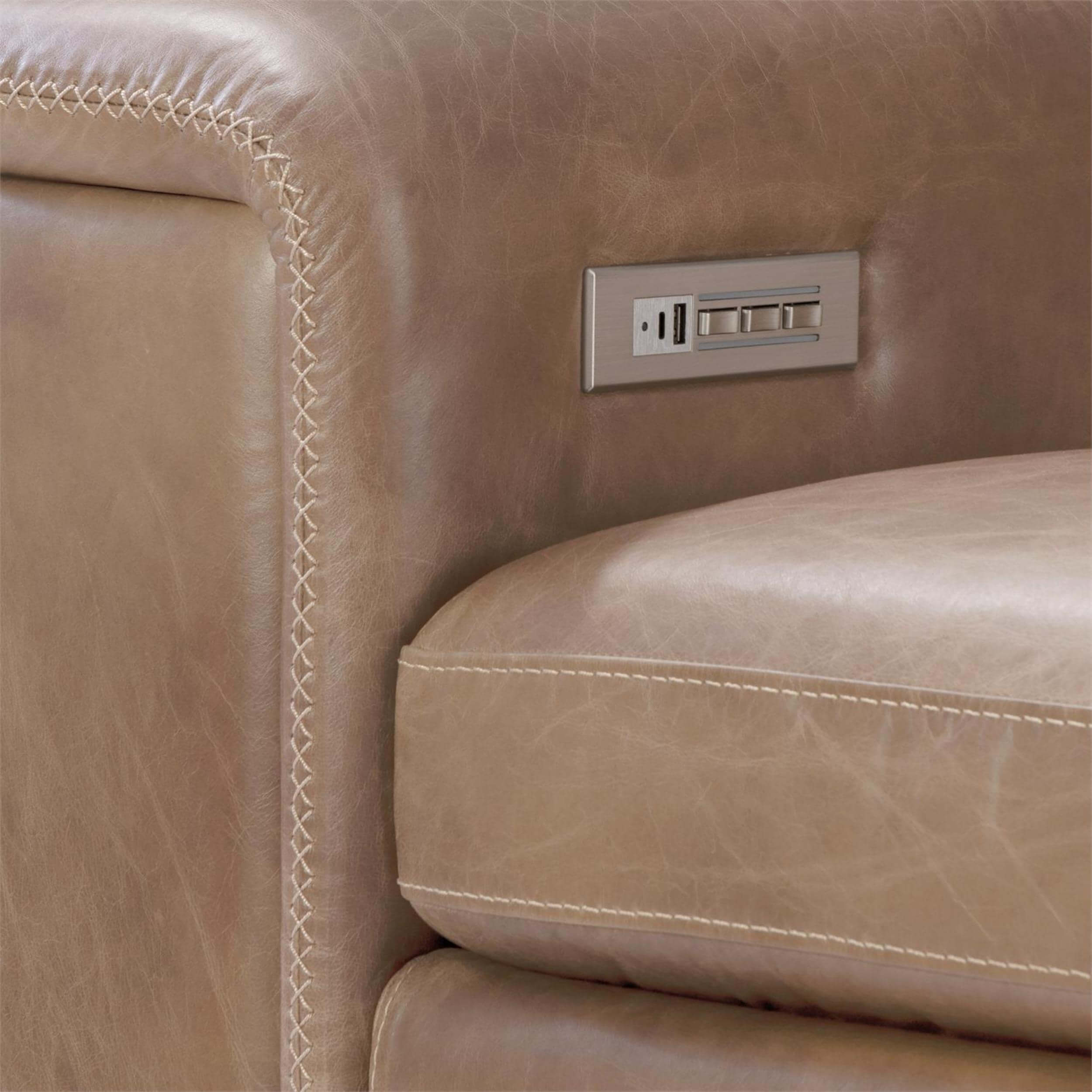 Lioni 3 Piece Leather Power Motion Sectional, 341-022 - Image 4