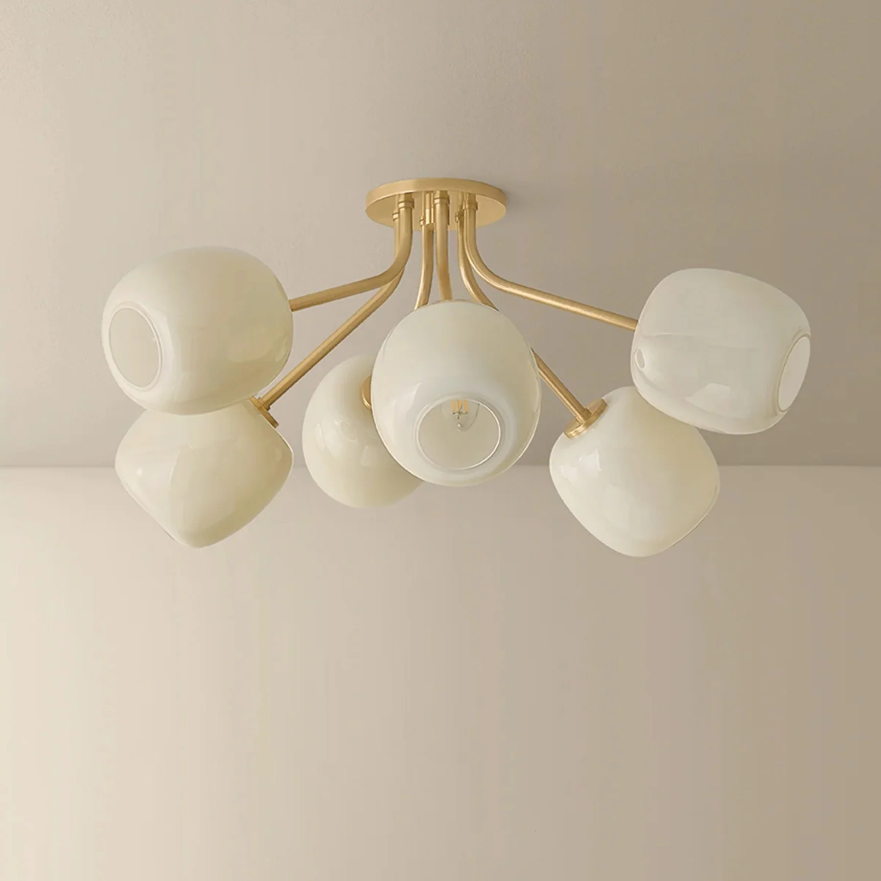 Lisette 6 Light Semi Flush, Aged Brass - Image 2