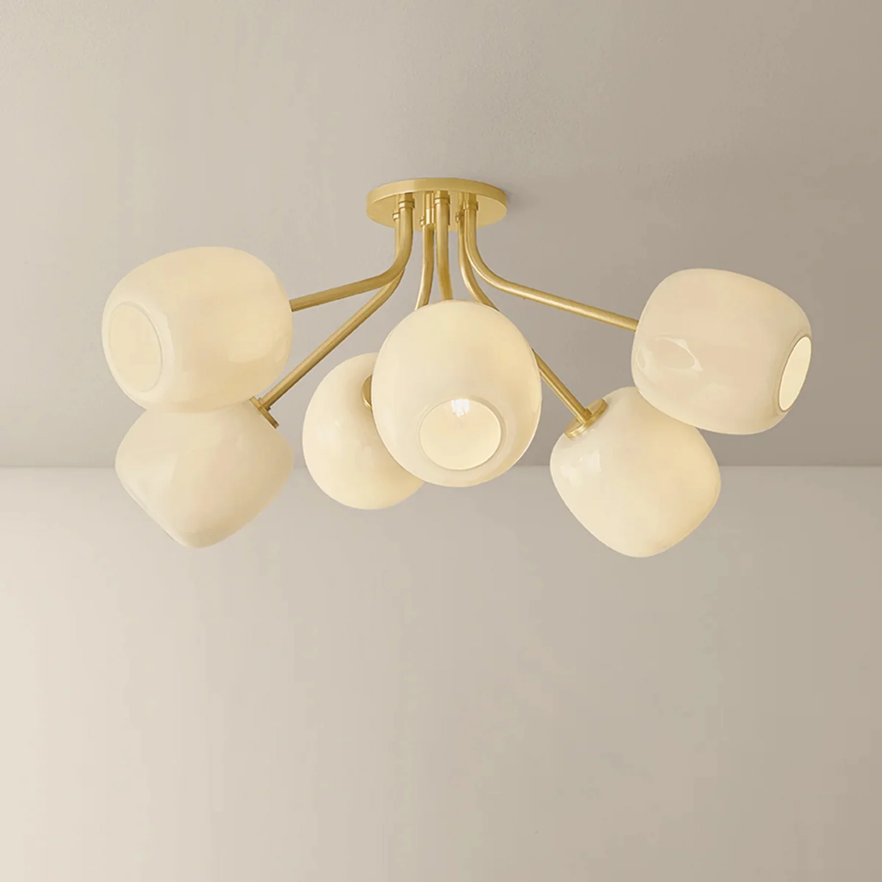 Lisette 6 Light Semi Flush, Aged Brass - Image 3