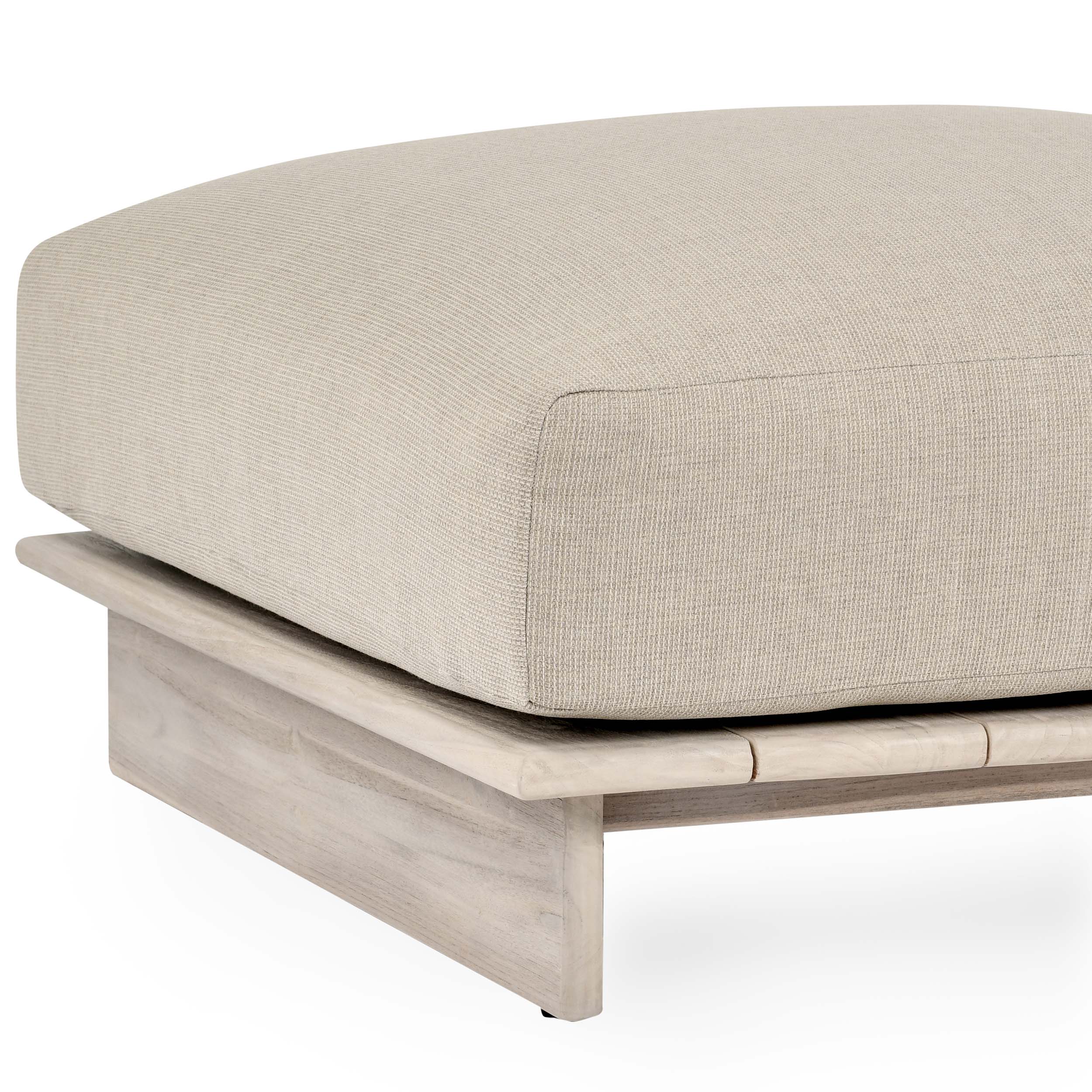 Livia Outdoor Square Ottoman, Taupe - Image 4