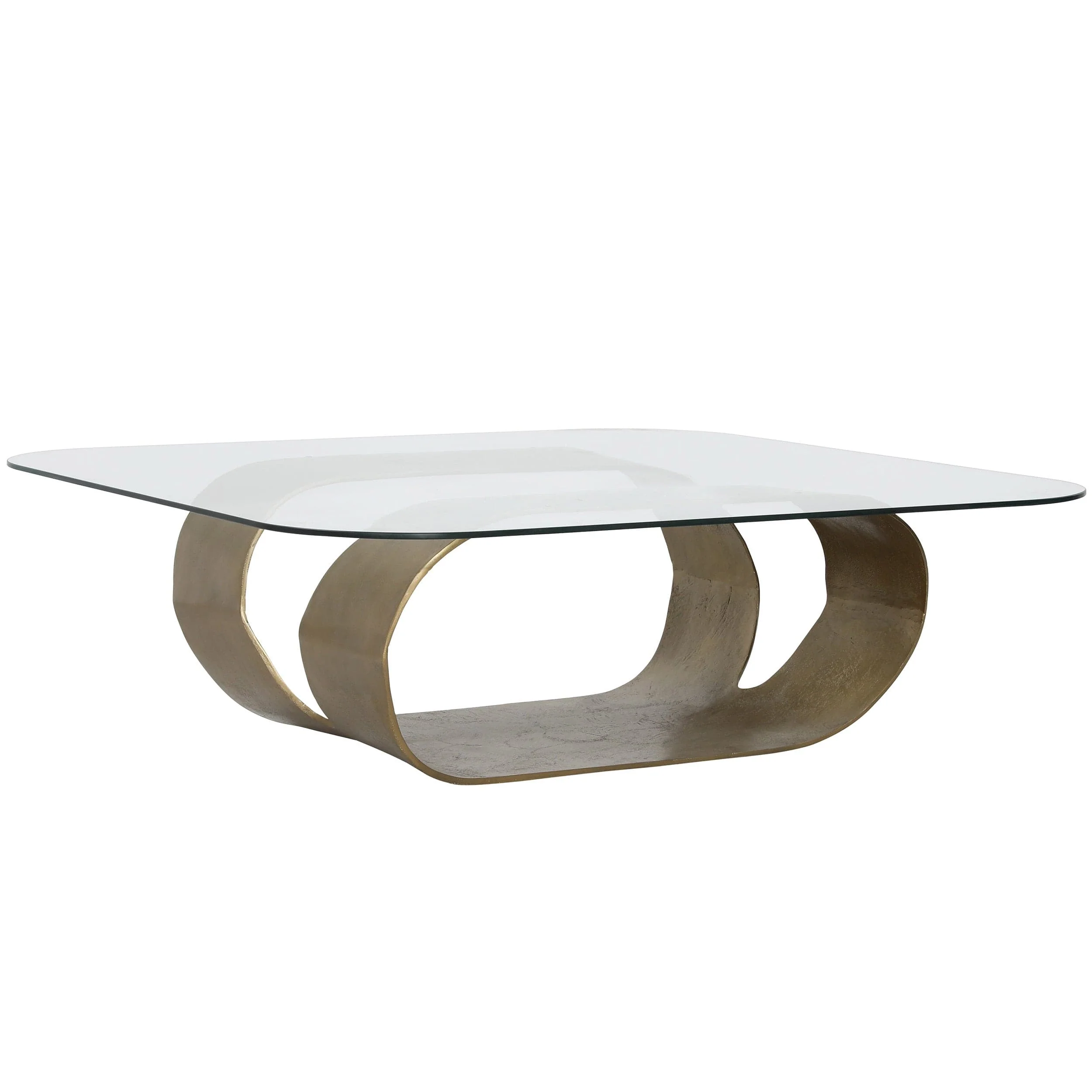 Livianna Coffee Table, Antique Brass