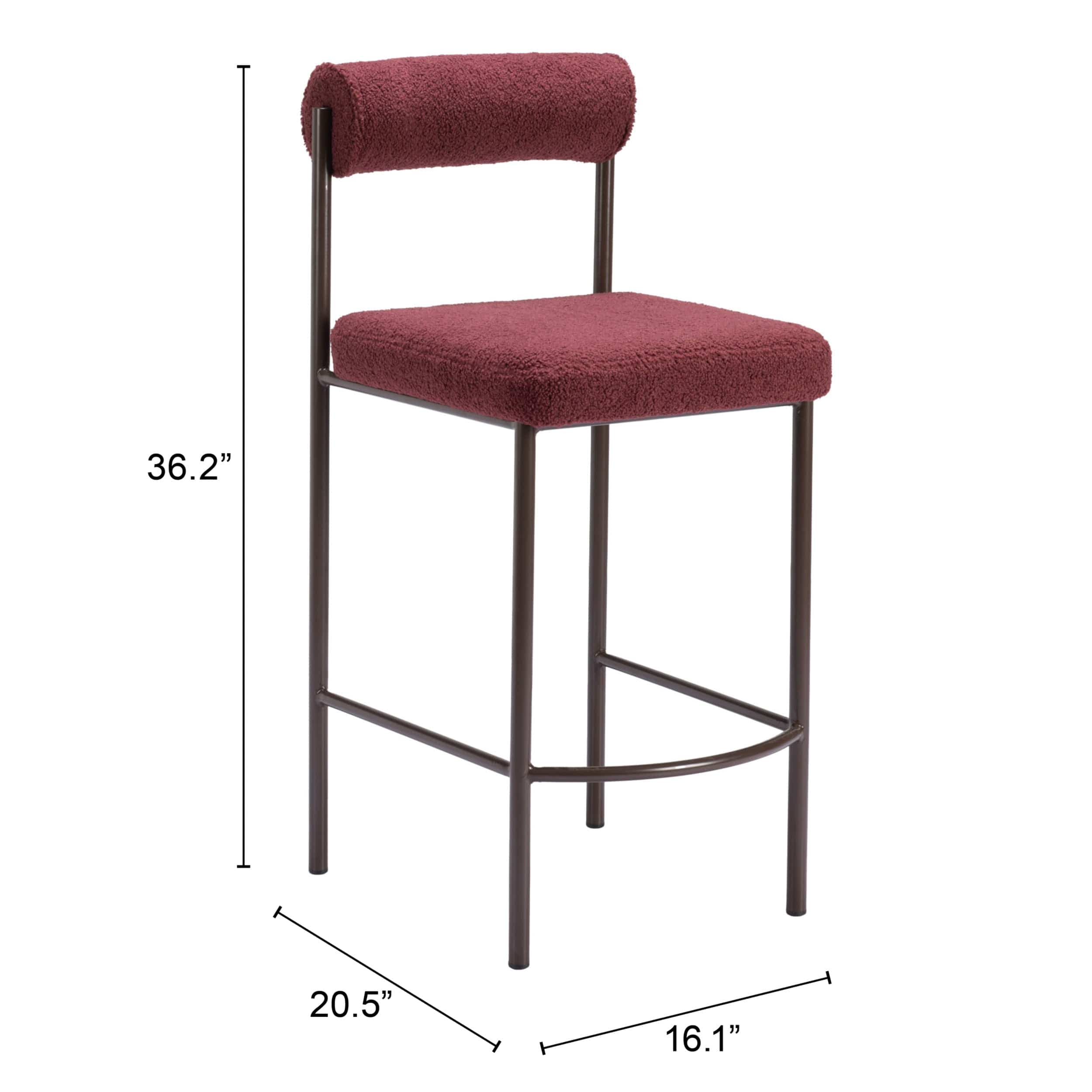 Livorno Counter Stool, Red, Set of 2 - Image 8