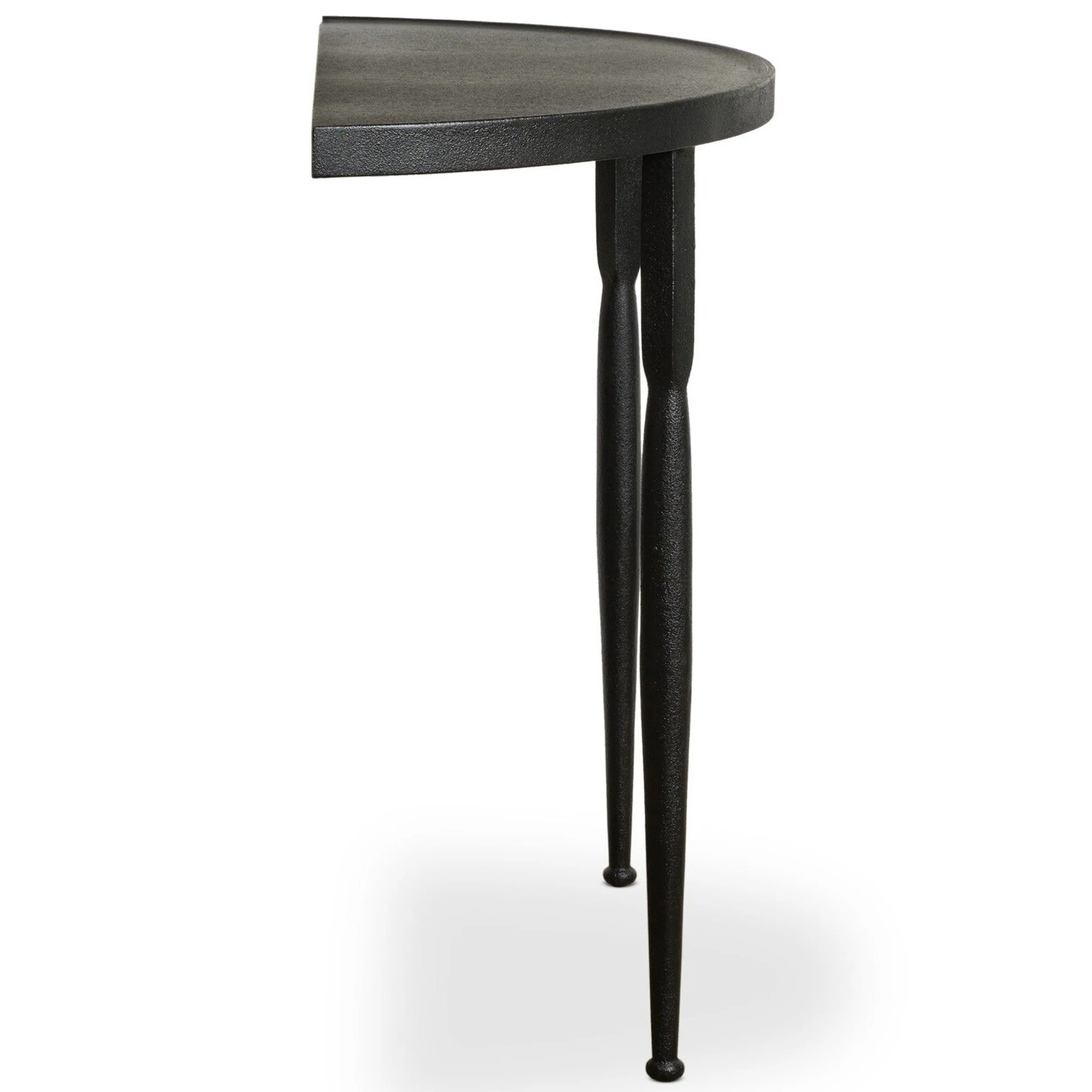 Lois Demilune Console Table, Textured Iron by Four Hands - Image 3