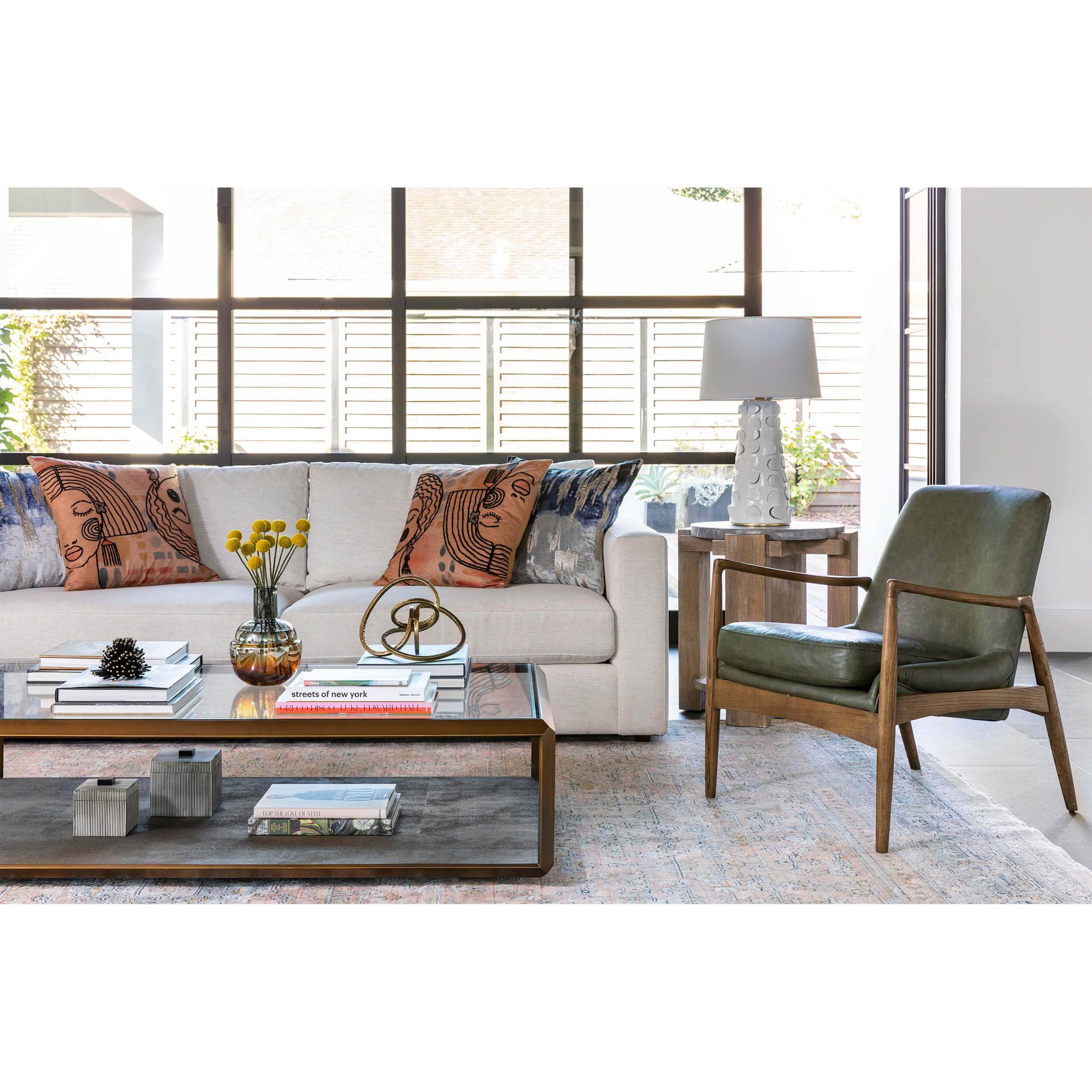 Magnolia Home by Joanna Gaines x Loloi Denim and Tan Lumbar Pillow - Image 6