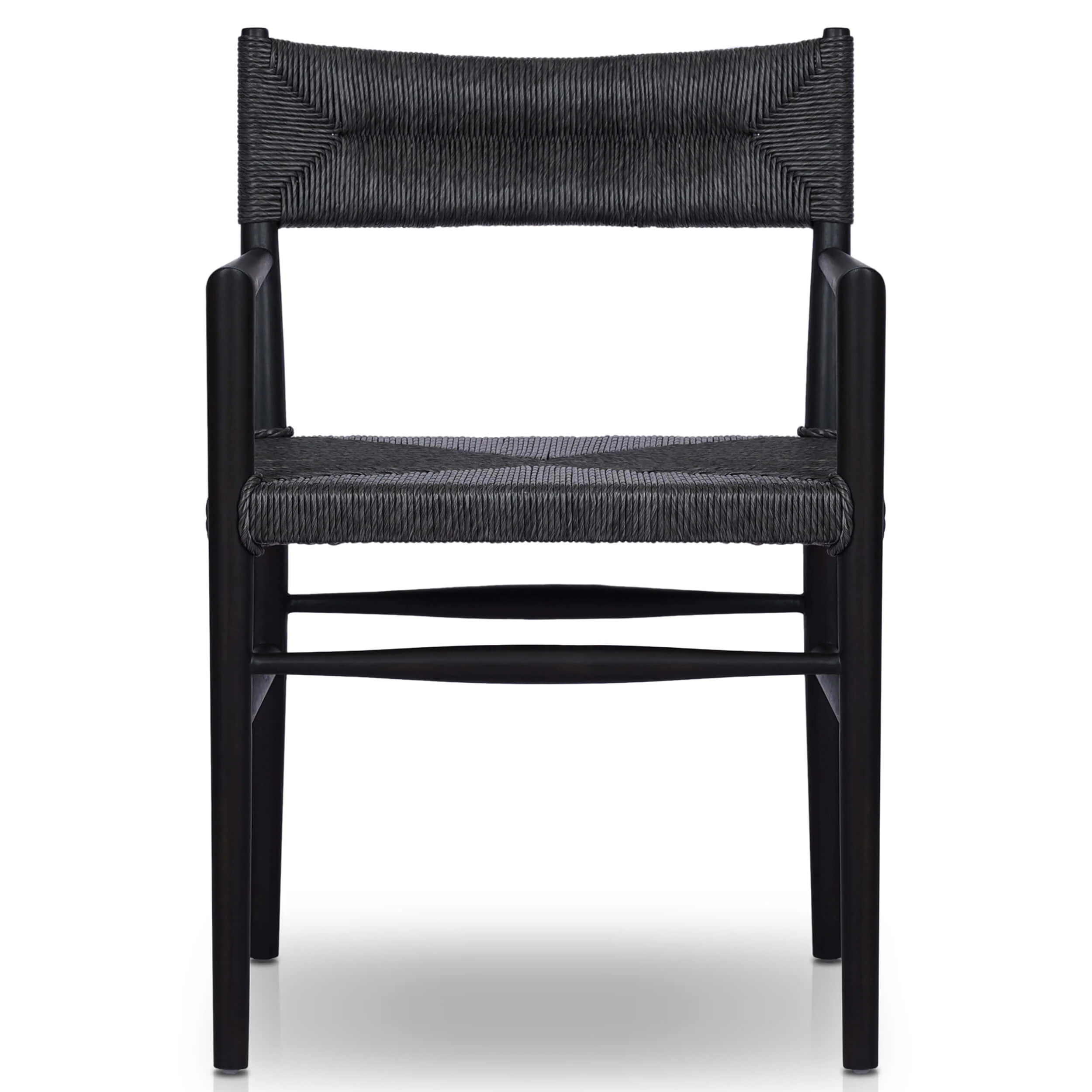 Lomas Outdoor Dining Arm Chair, Black Teak, Set of 2 by Four Hands - Image 2