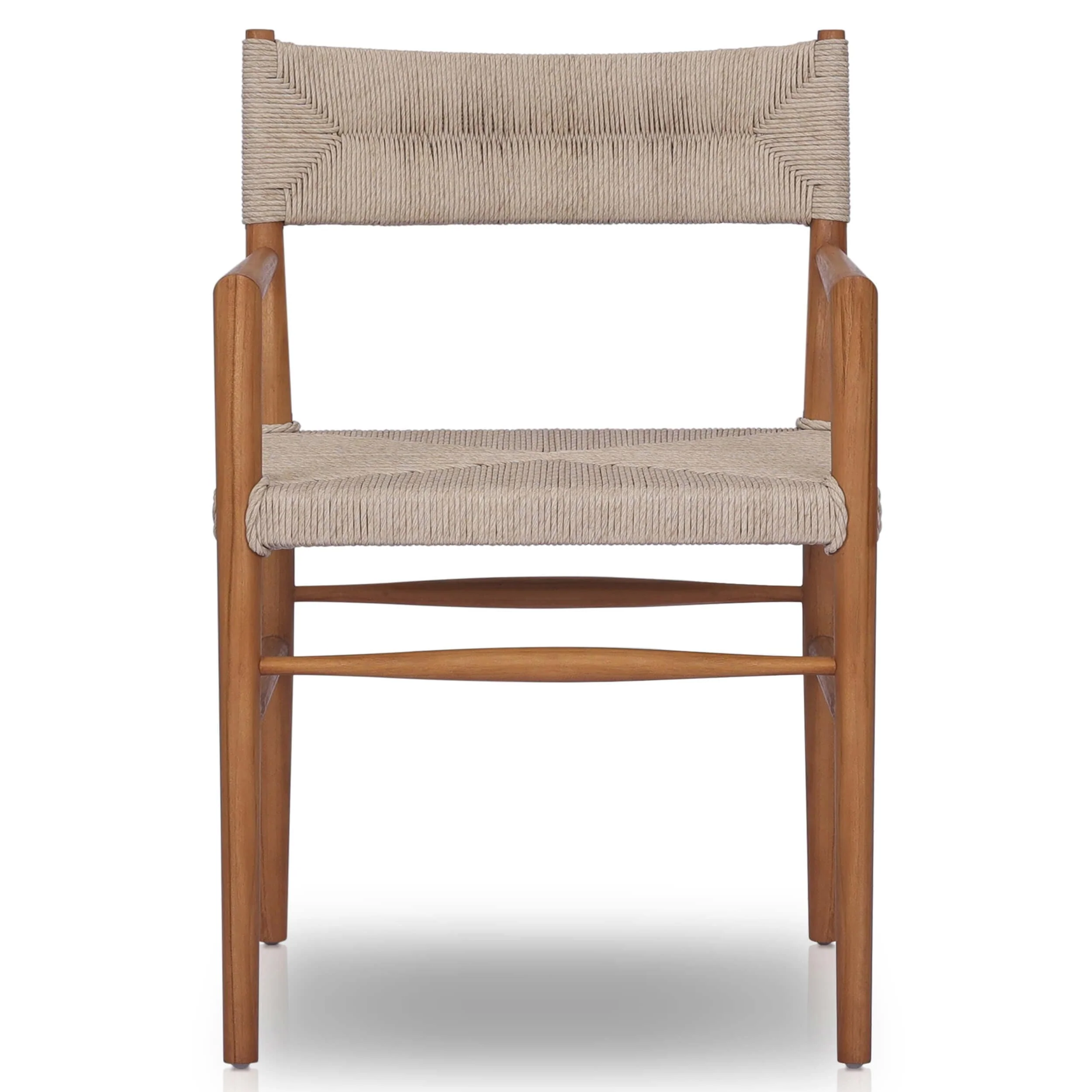 Lomas Outdoor Dining Arm Chair, Natural Teak, Set of 2 by Four Hands - Image 2