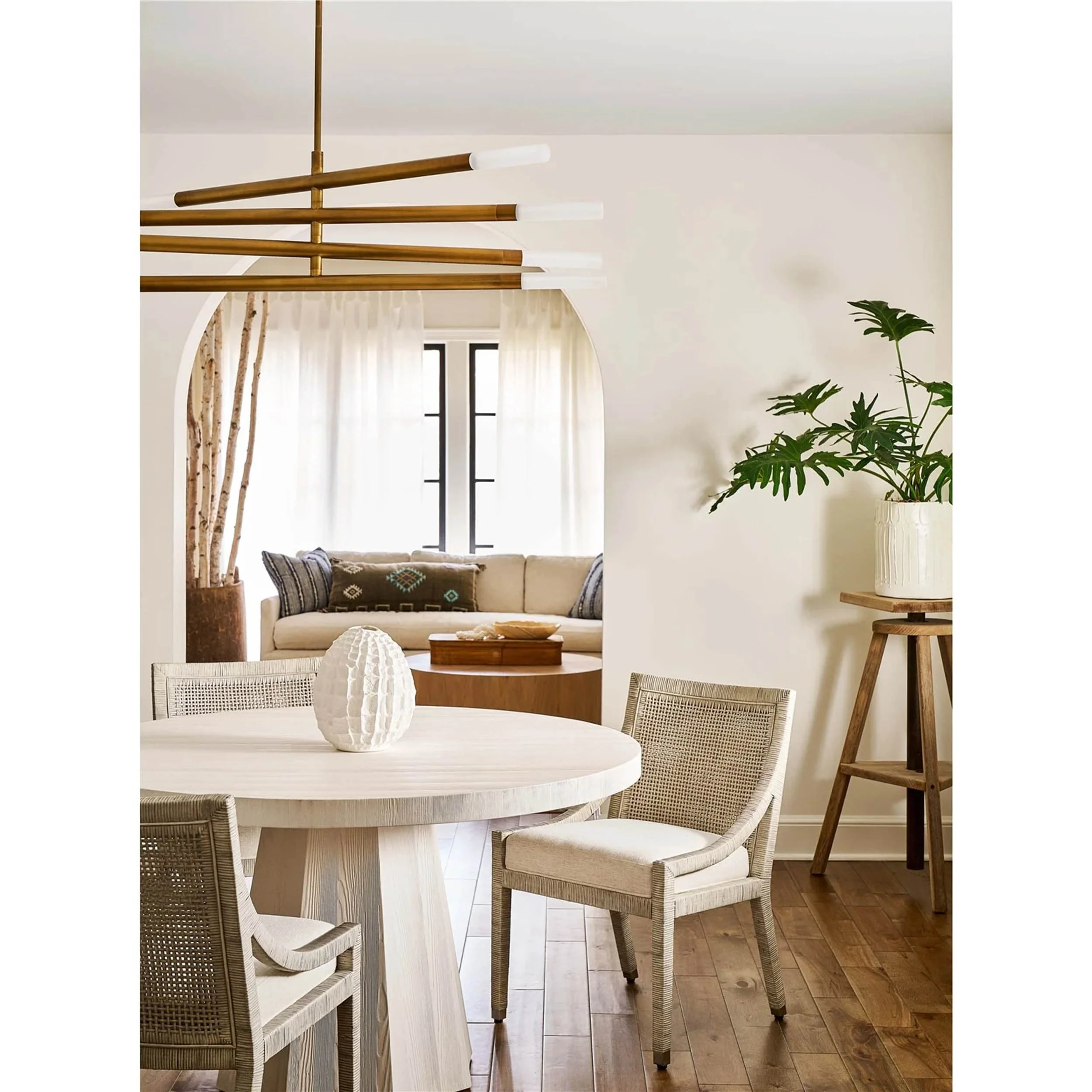 Longboat Dining Chair, White Rattan, Set of 2 - Image 5