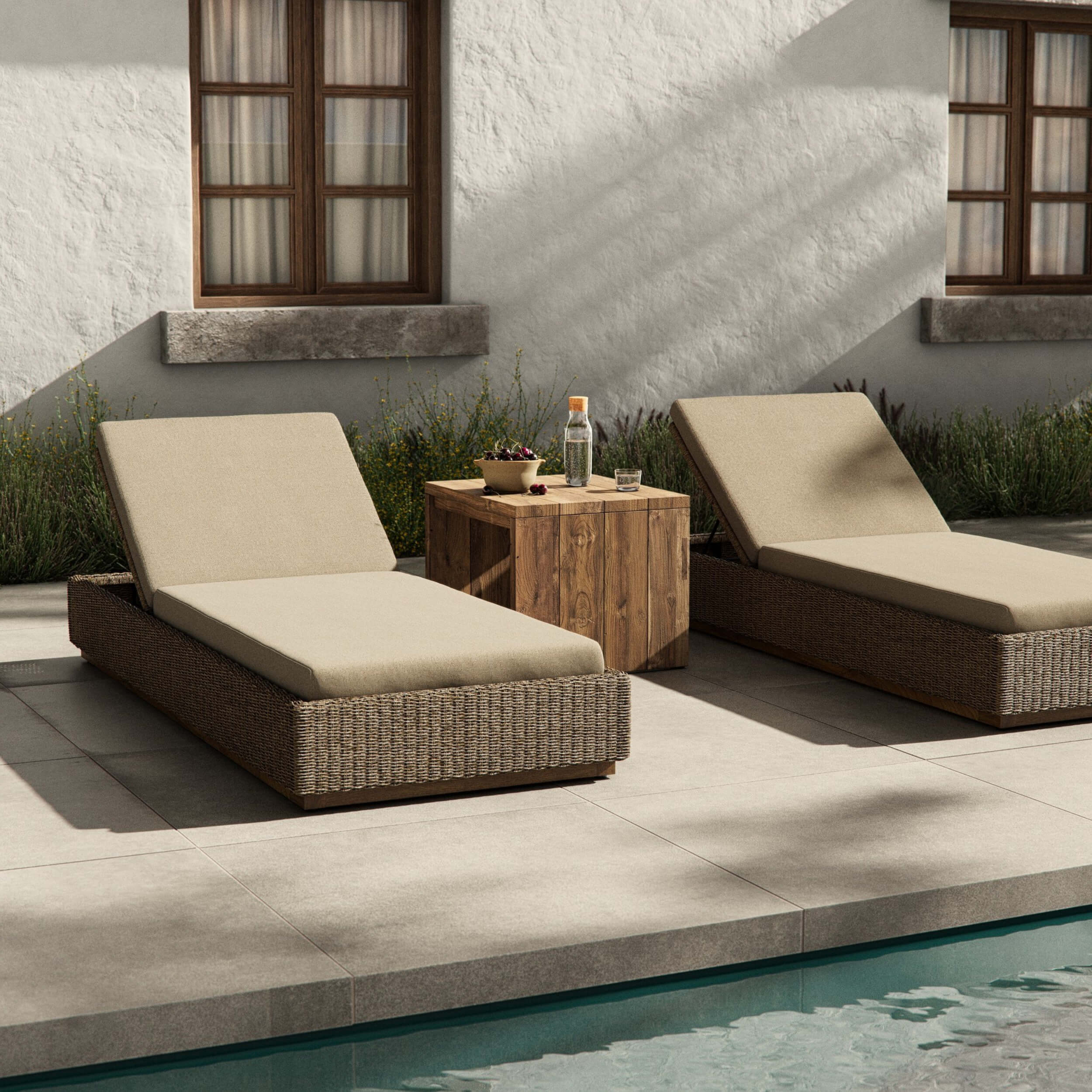 Lorelei Outdoor Chaise, Alessi Buff by Four Hands - Image 7