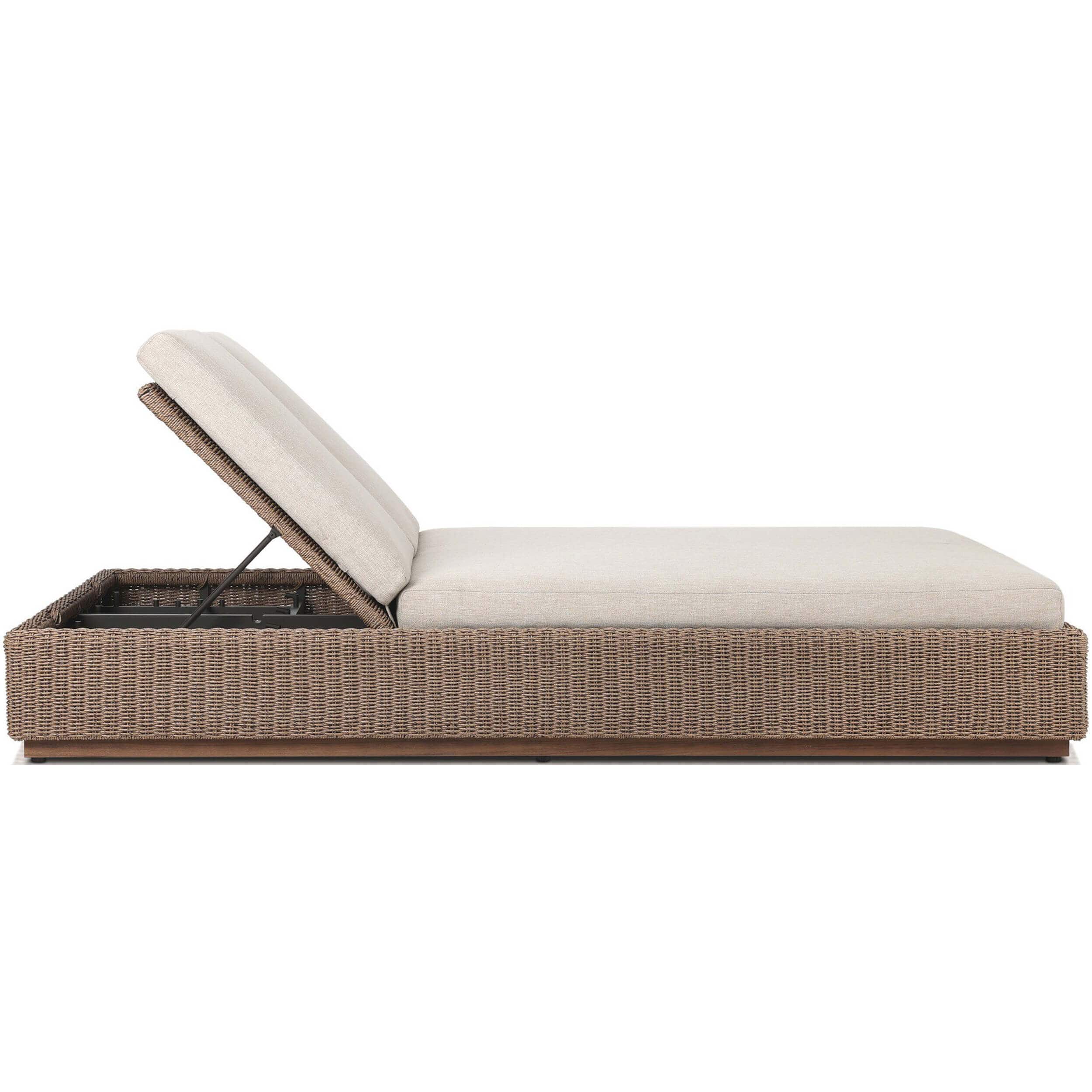 Lorelei Outdoor Double Chaise, Alessi Buff by Four Hands - Image 3