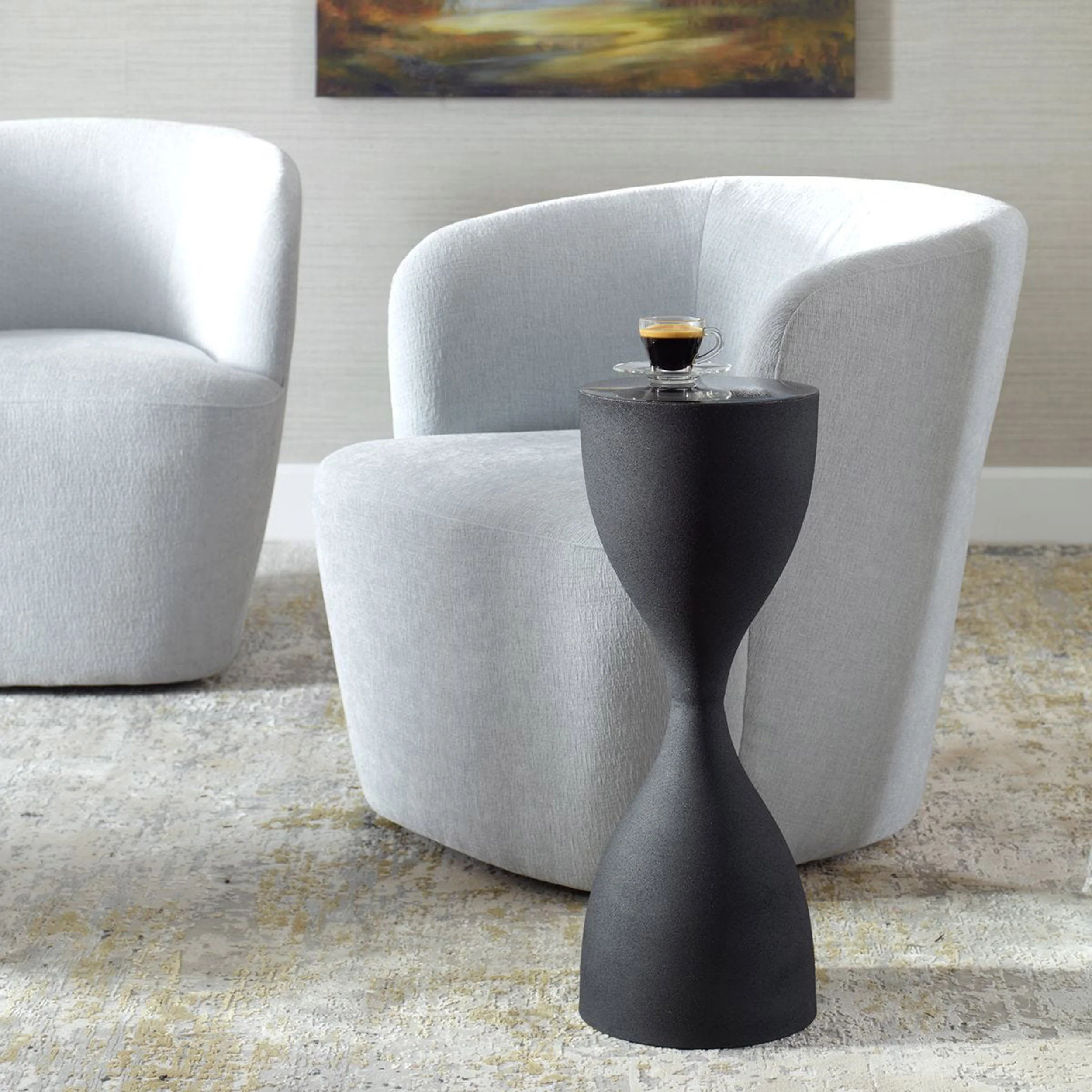Loreta Accent Table, Sandpaper Black - Image 4