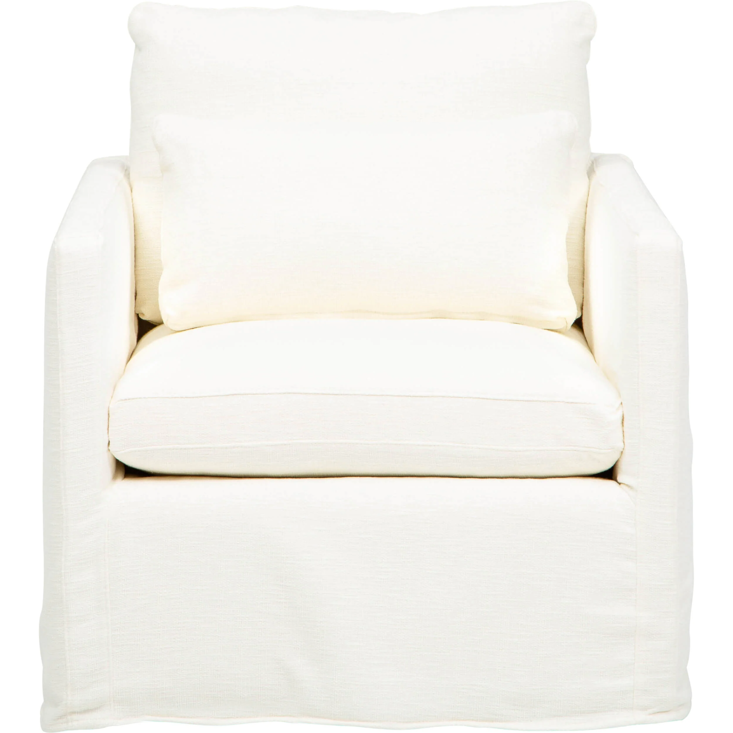 Louie Slipcover Swivel Chair, Turks Cloud - Image 2