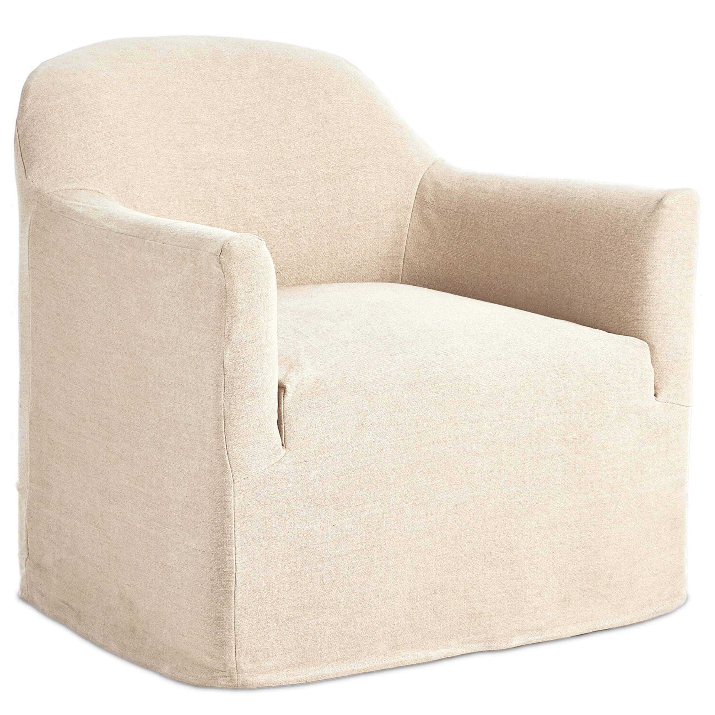 Lowell Slipcover Swivel Chair, Broadway Dune by Amber Lewis x Four Hands