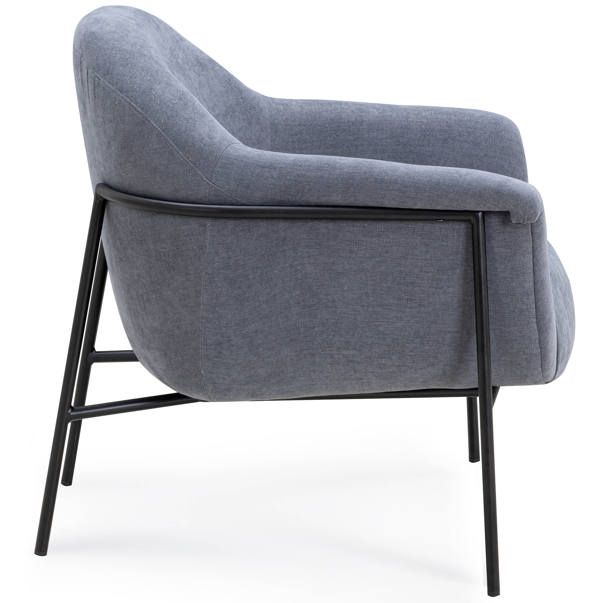 Lua Chenille Accent Chair, Blue - Image 3