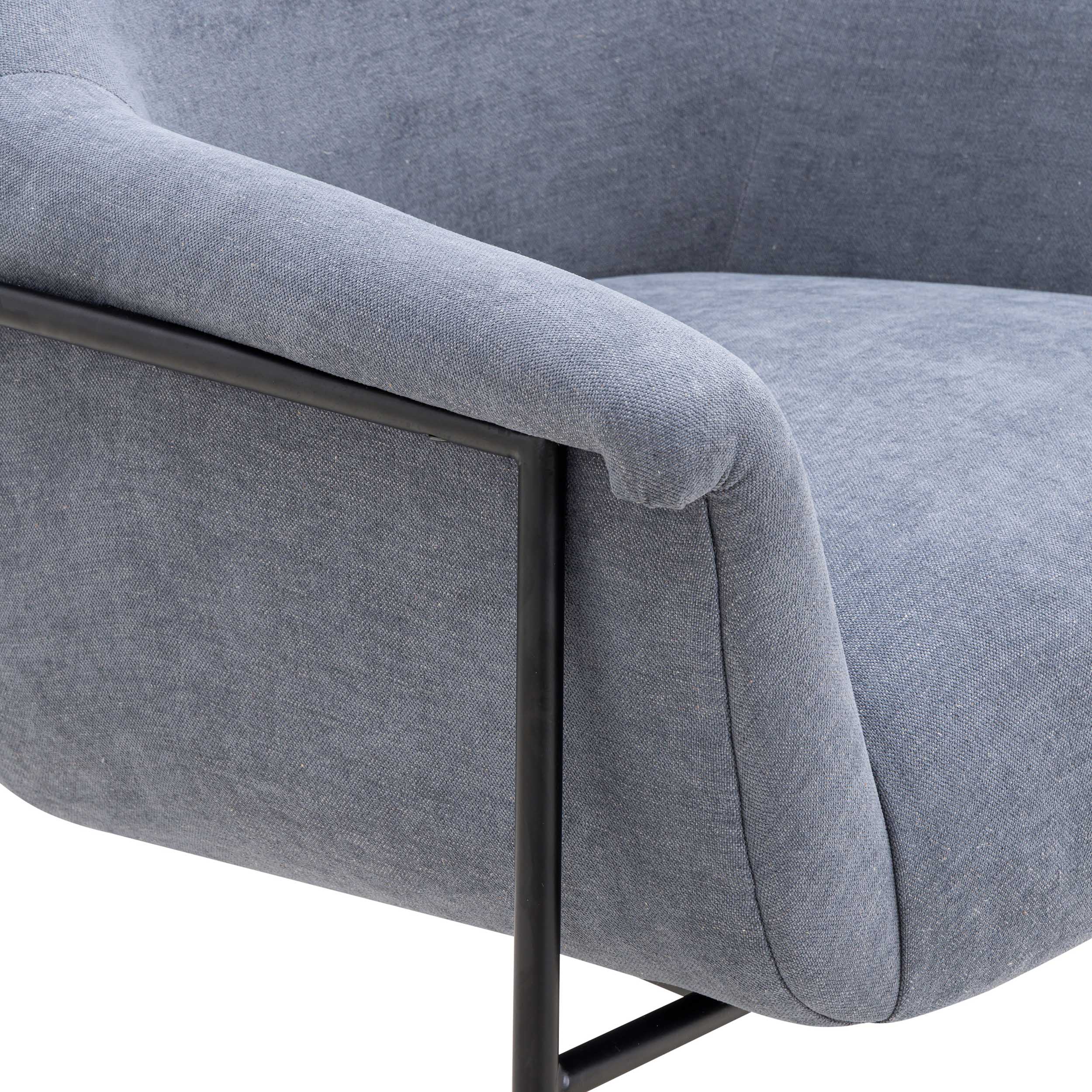 Lua Chenille Accent Chair, Blue - Image 5