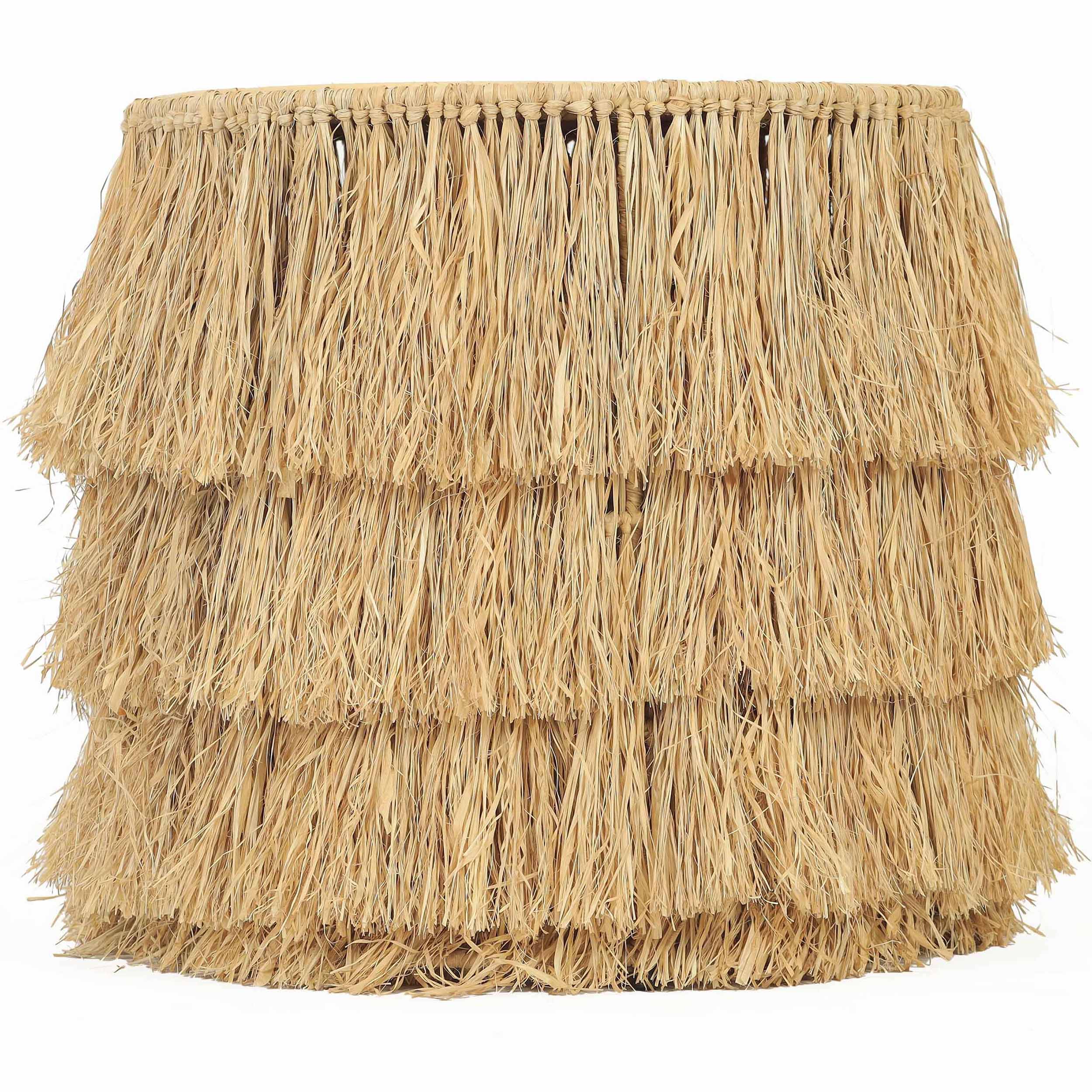 Luau Rattan Round End Table, Natural