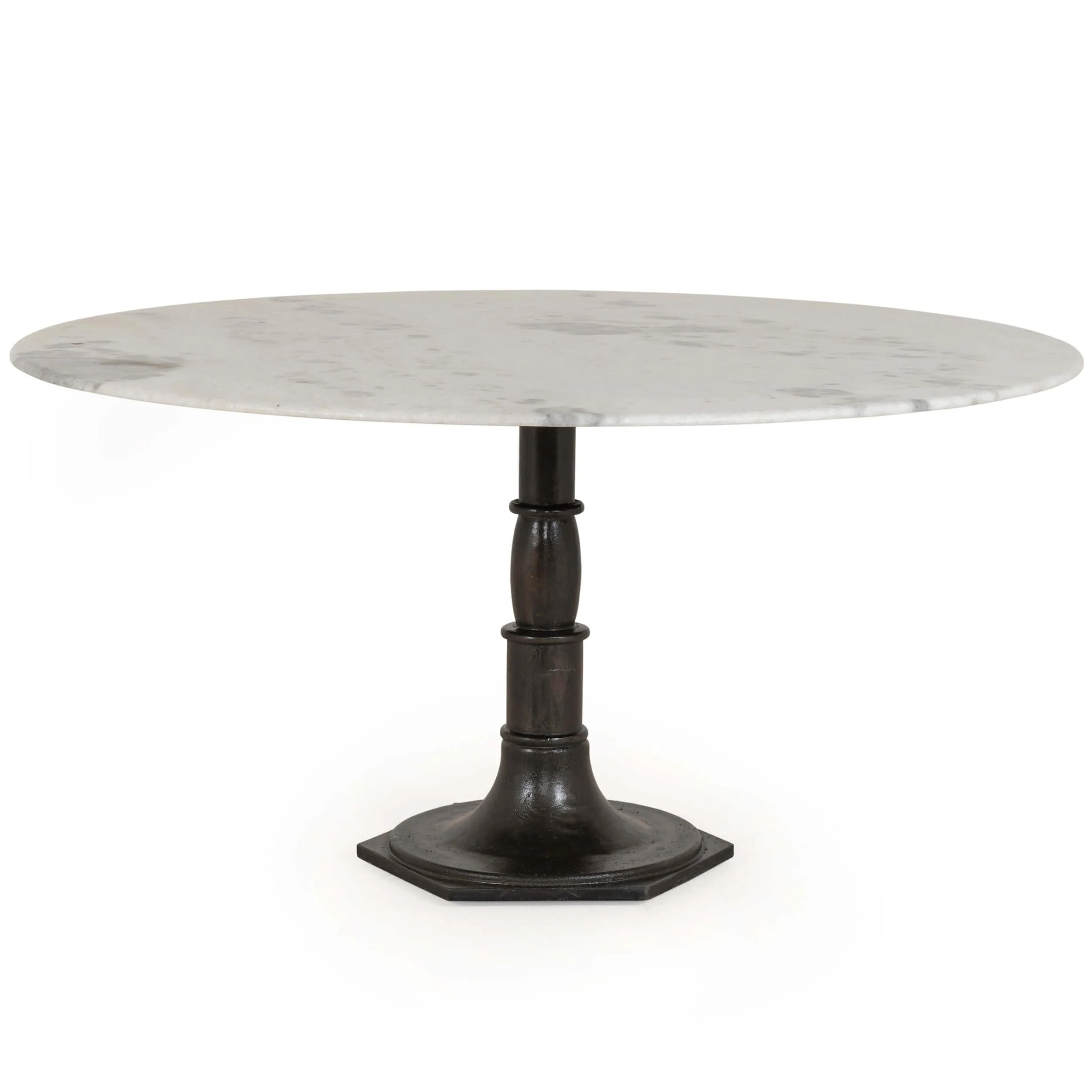 Lucy 60" Round Dining Table, White Marble by Four Hands - Image 2