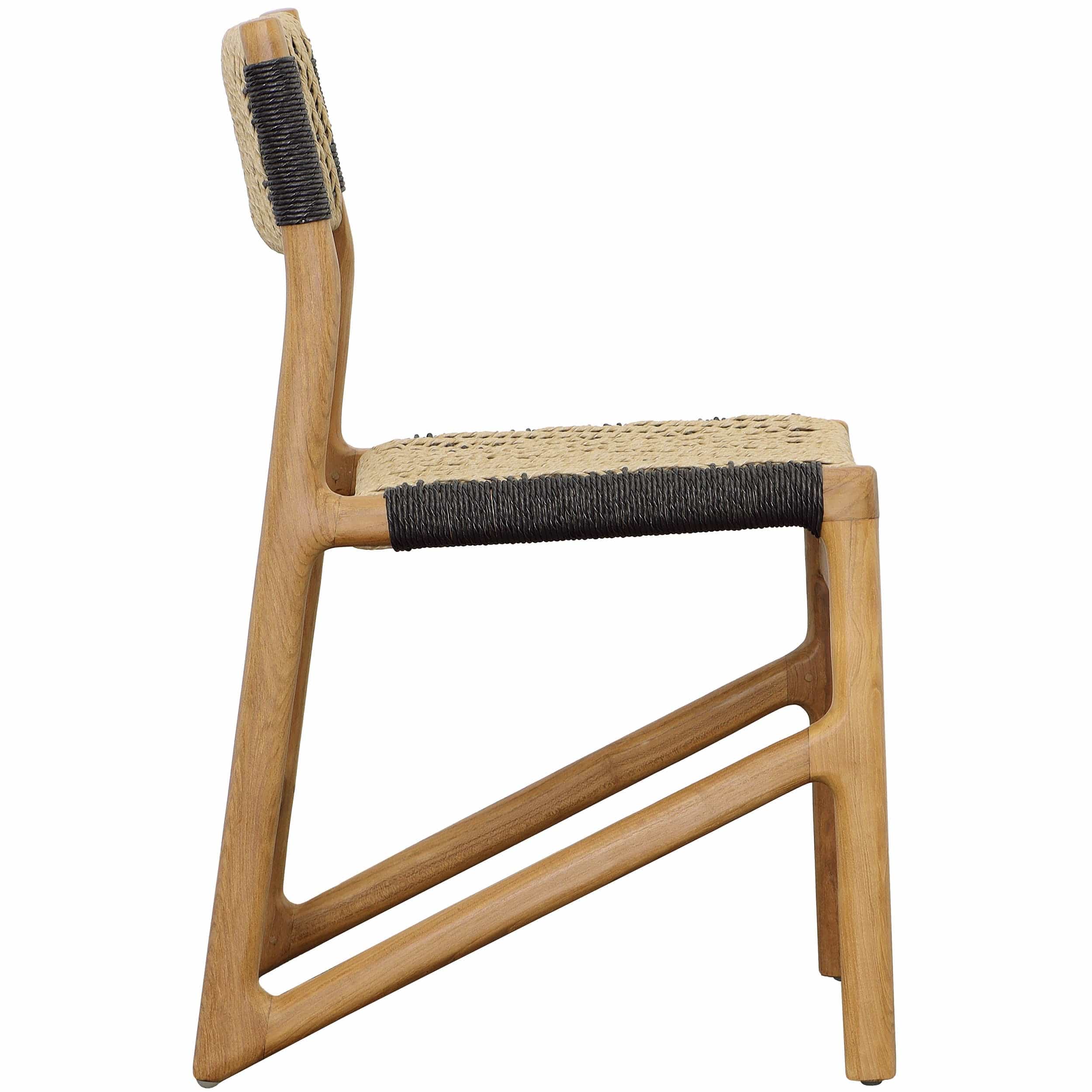 Lumen Outdoor Dining Chair, Natural/Black, Set of 2 - Image 3