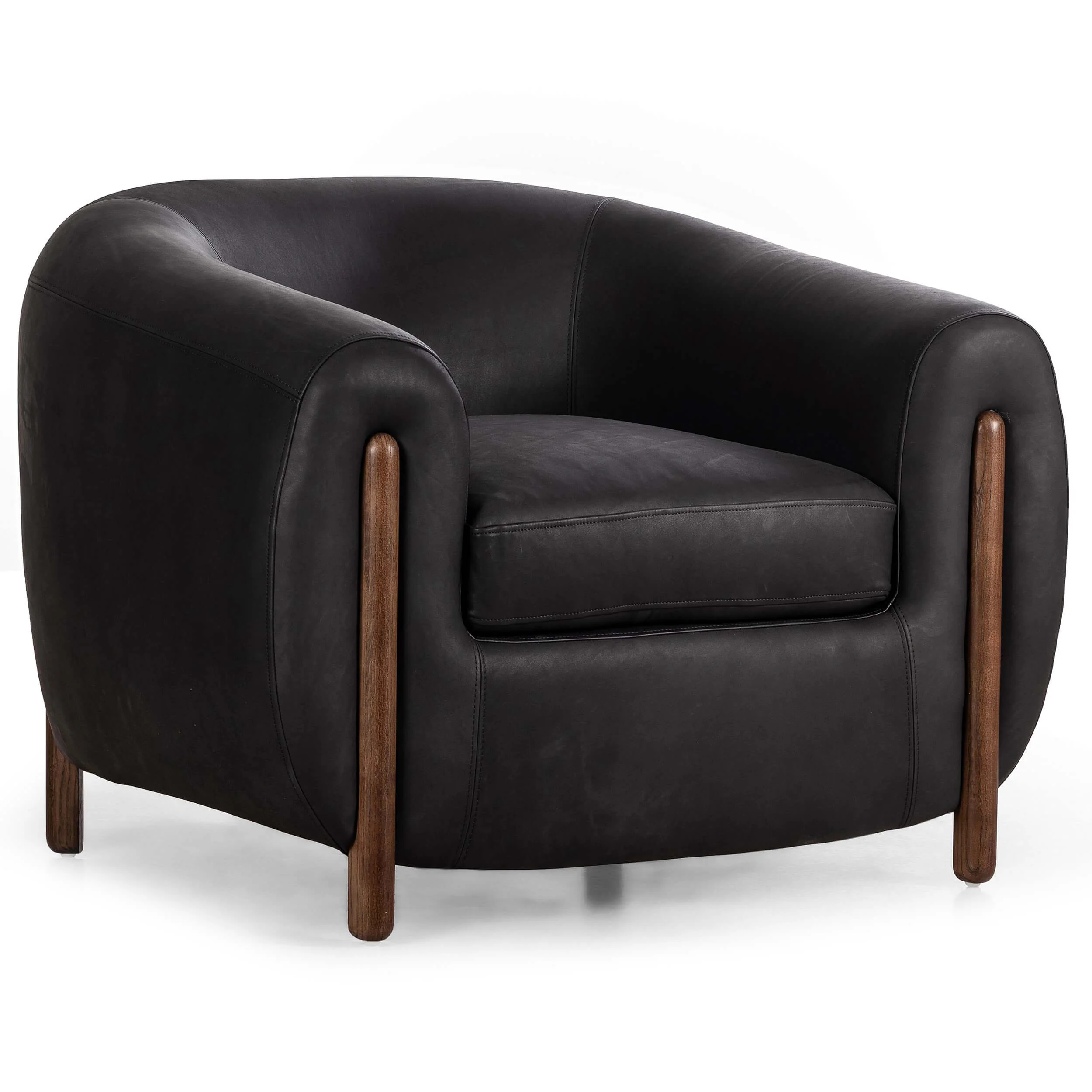 Lyla Leather Chair, Heirloom Black
