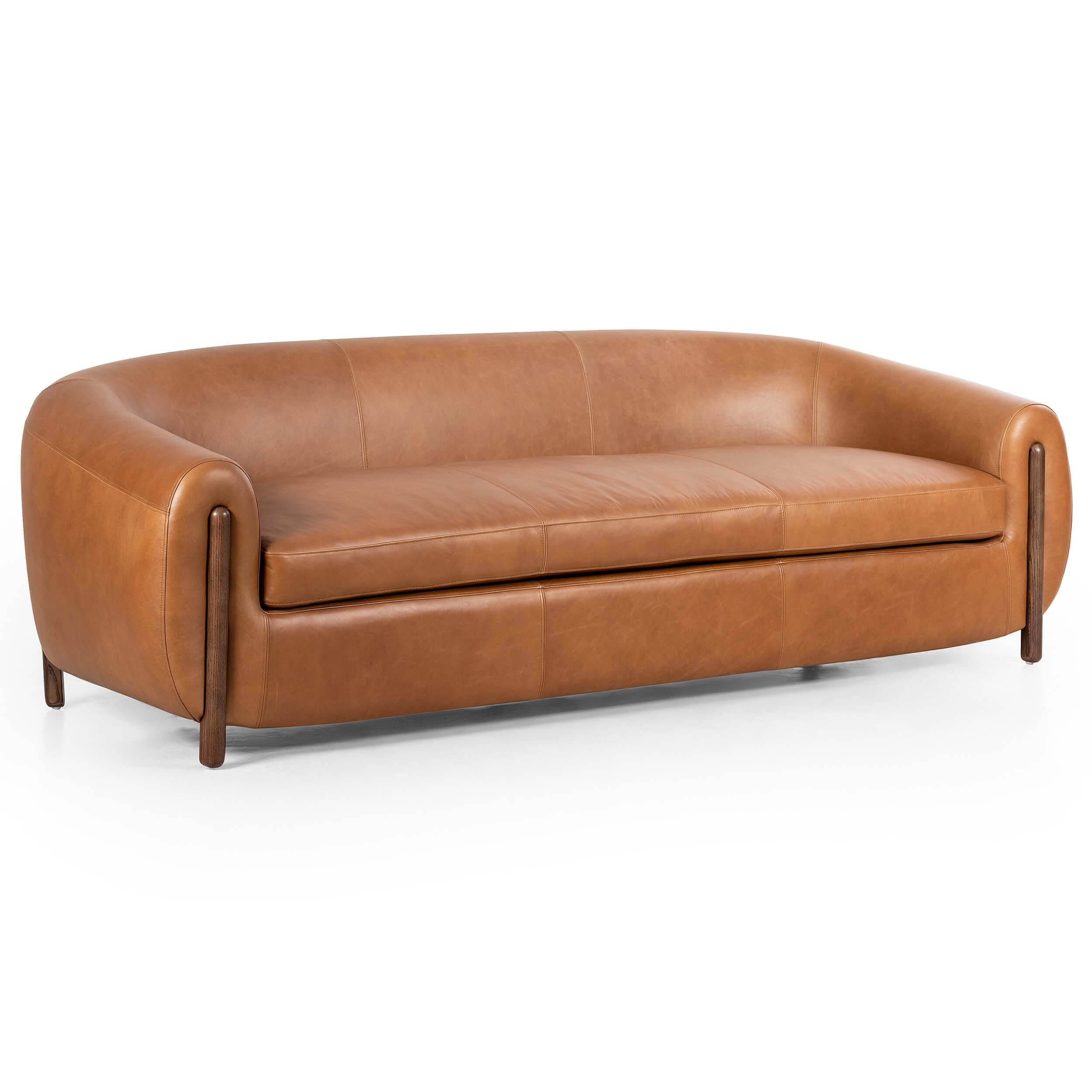 Lyla 86" Leather Sofa, Valencia Camel - Image 2