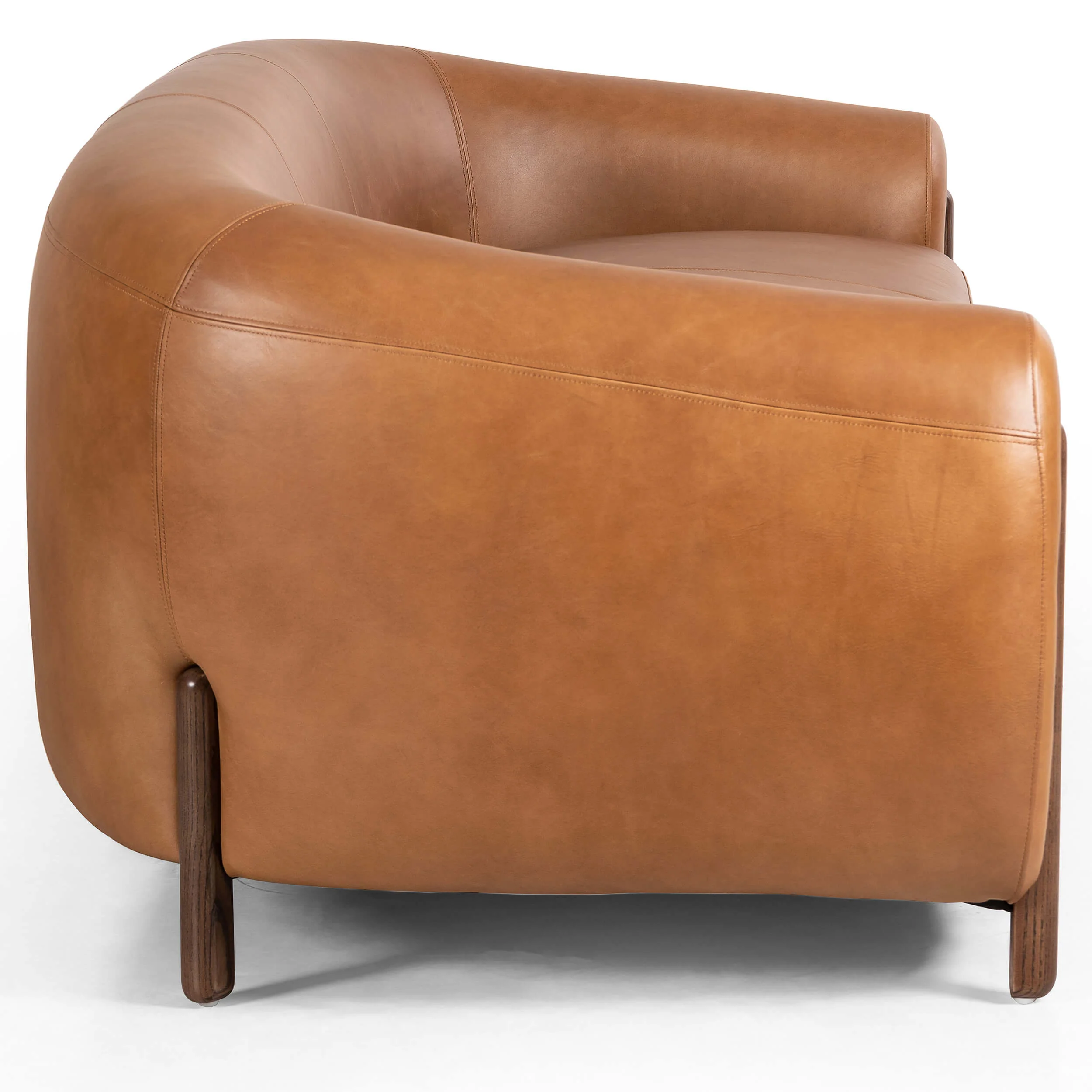 Lyla 86" Leather Sofa, Valencia Camel - Image 3