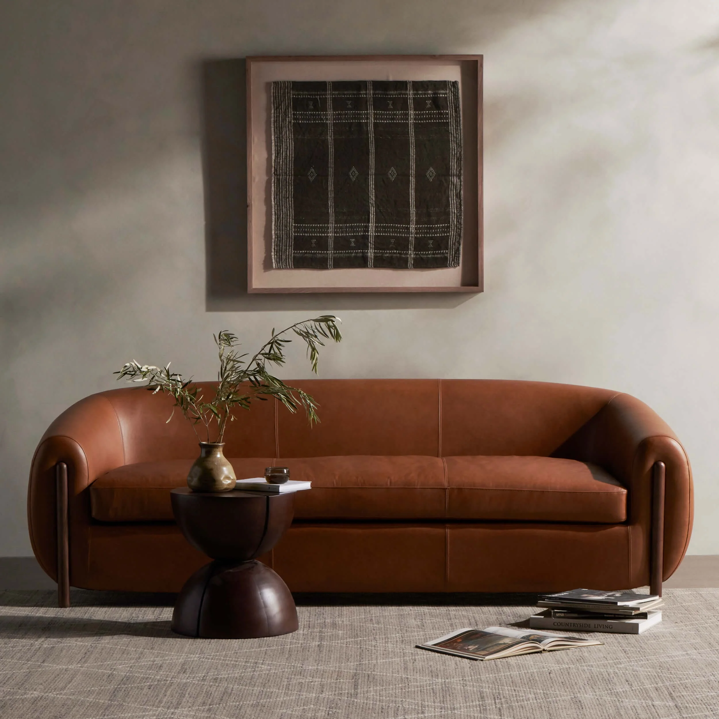 Lyla 86" Leather Sofa, Valencia Camel - Image 7