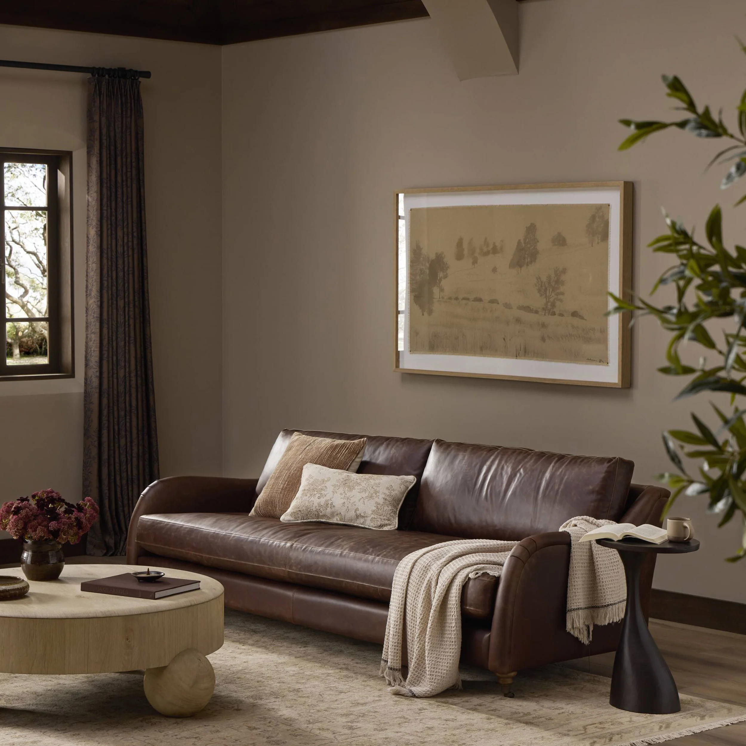 Lynne Leather Sofa, Raleigh Cigar by Amber Lewis x Four Hands - Image 6