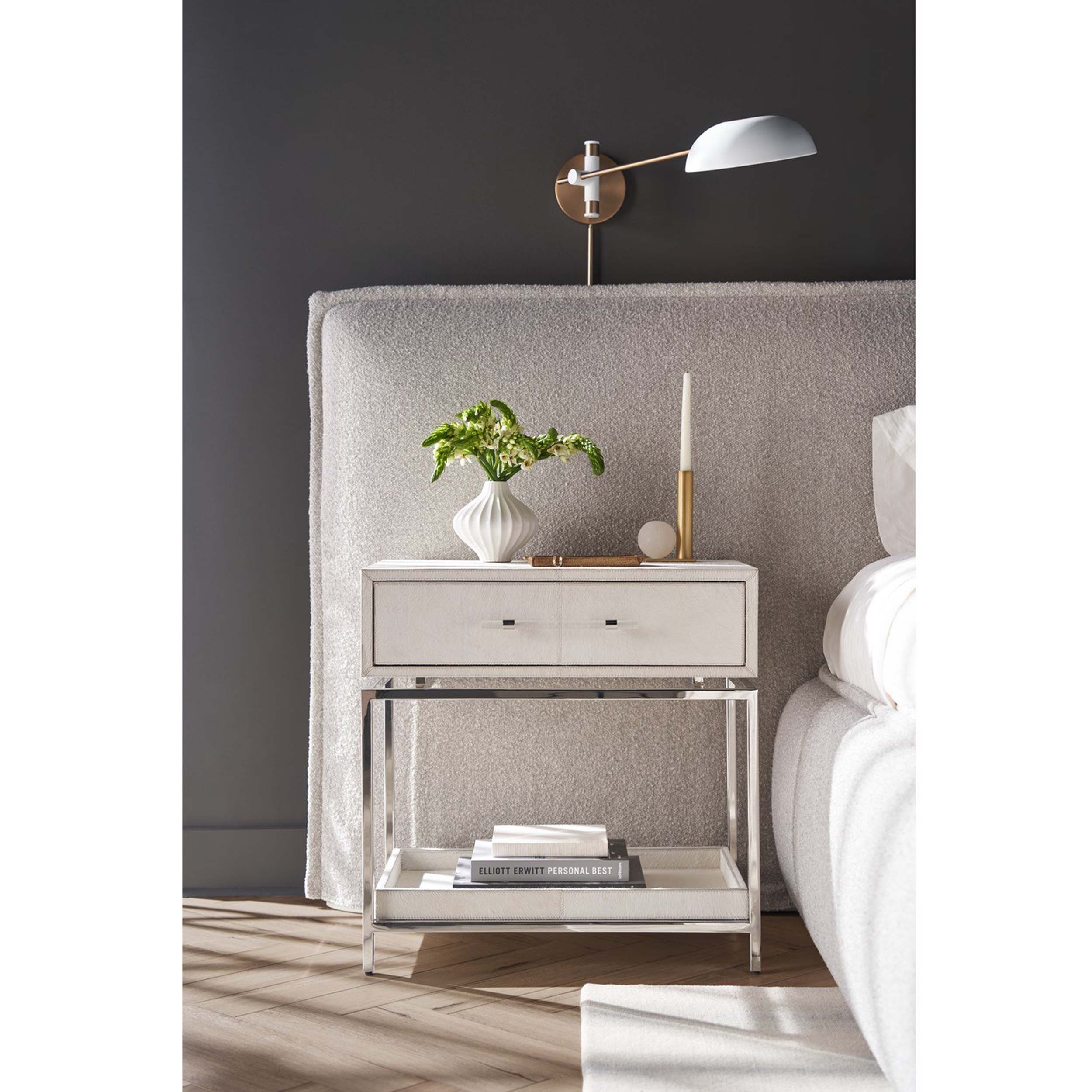 Lyra 1 Drawer Nightstand, Gray - Image 3