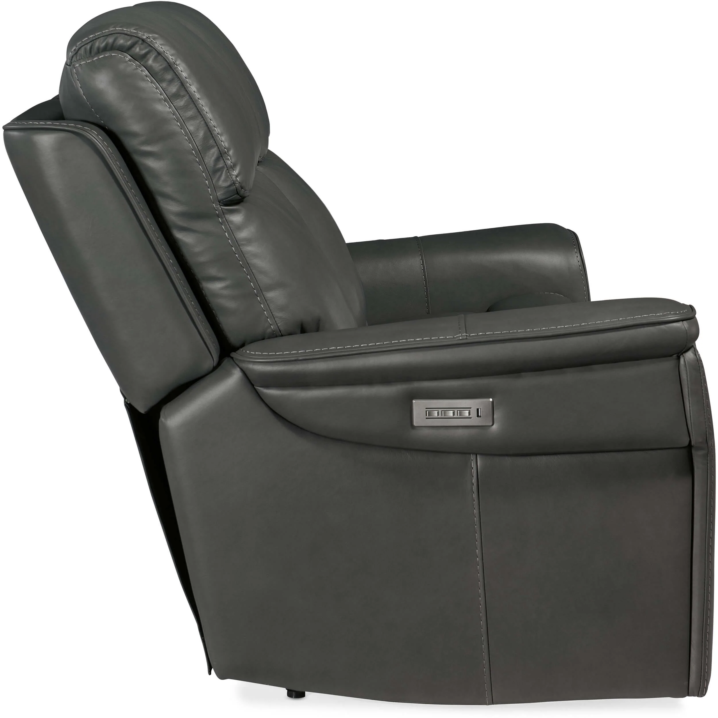 Lyra Zero Gravity Leather Power Loveseat, Sahara Dorian Gray - Image 2