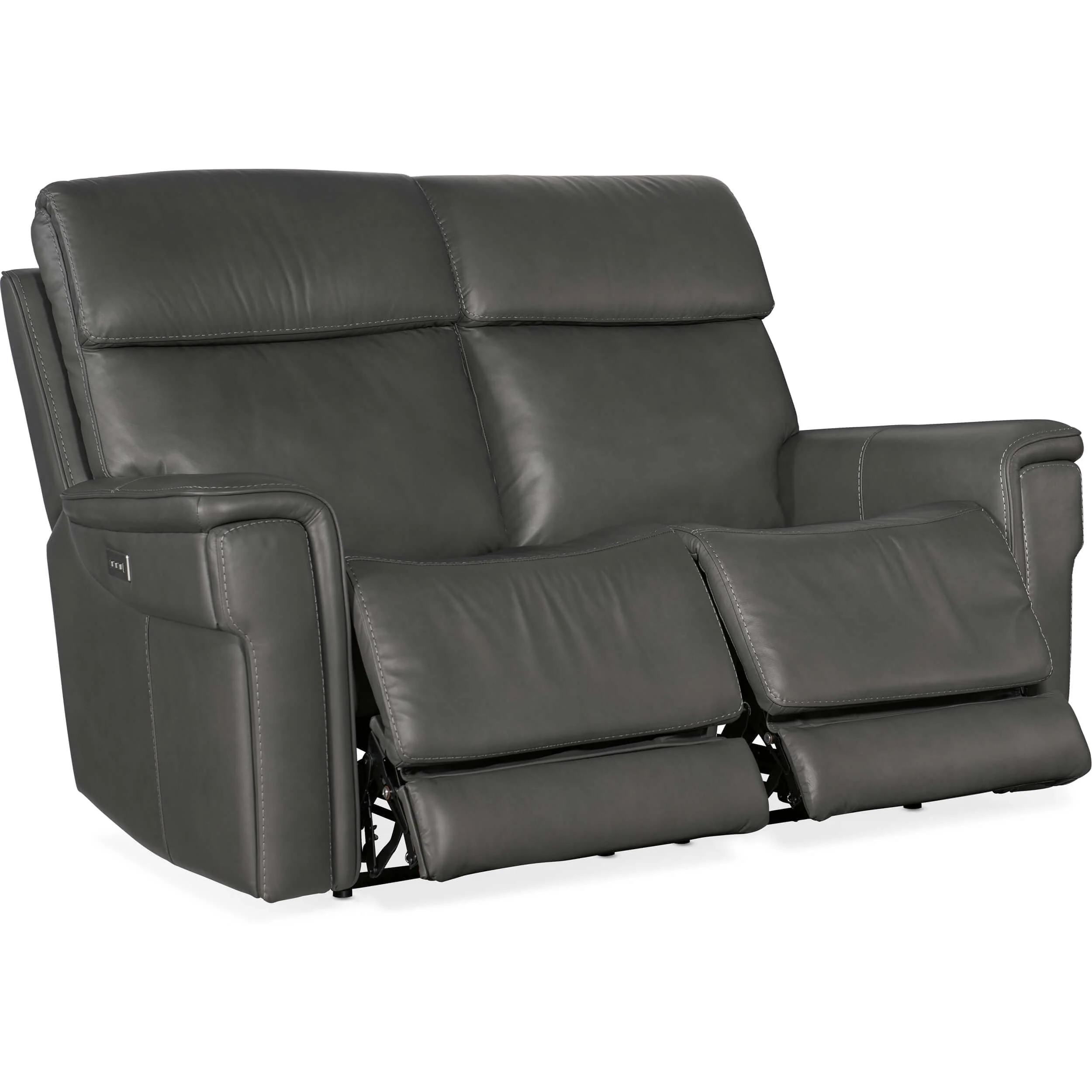 Lyra Zero Gravity Leather Power Loveseat, Sahara Dorian Gray - Image 6