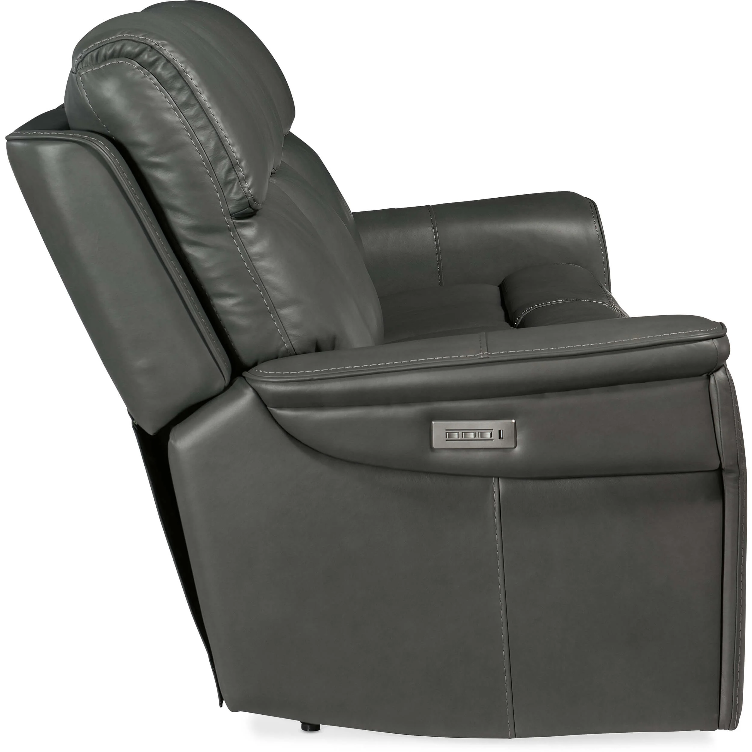 Lyra Zero Gravity Power Leather Sofa, Sahara Dorian Gray - Image 3