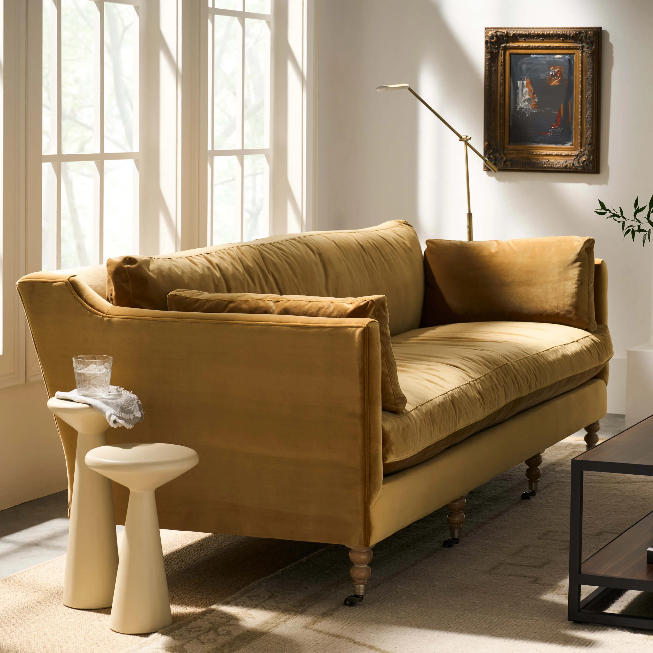 Madeline QS Sofa, Antiqued Amber - Image 4