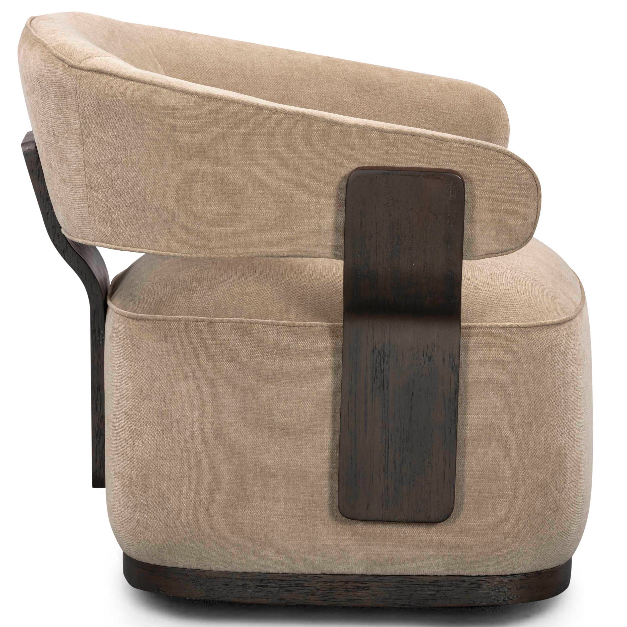 Madison Swivel Chair, Stone - Image 3