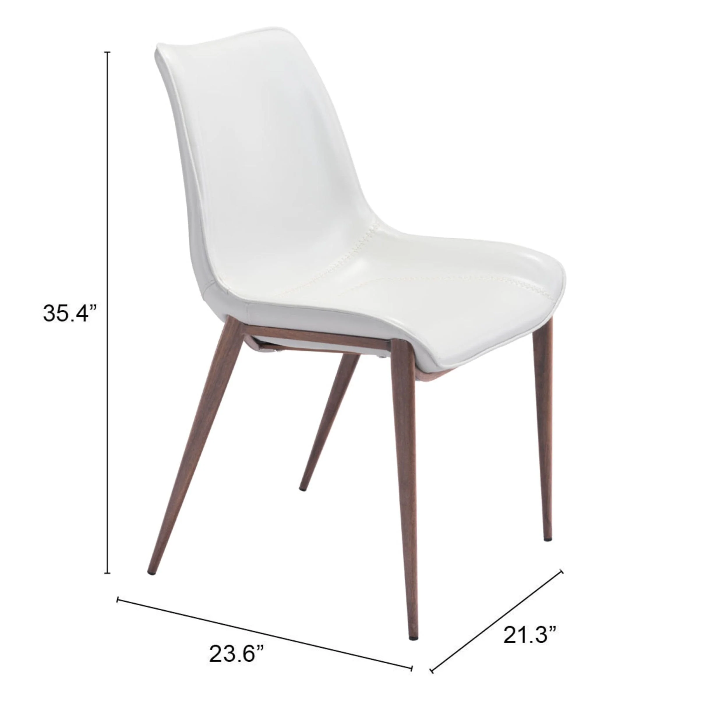 Magnus Dining Chair, White, Set of 2 - Image 5