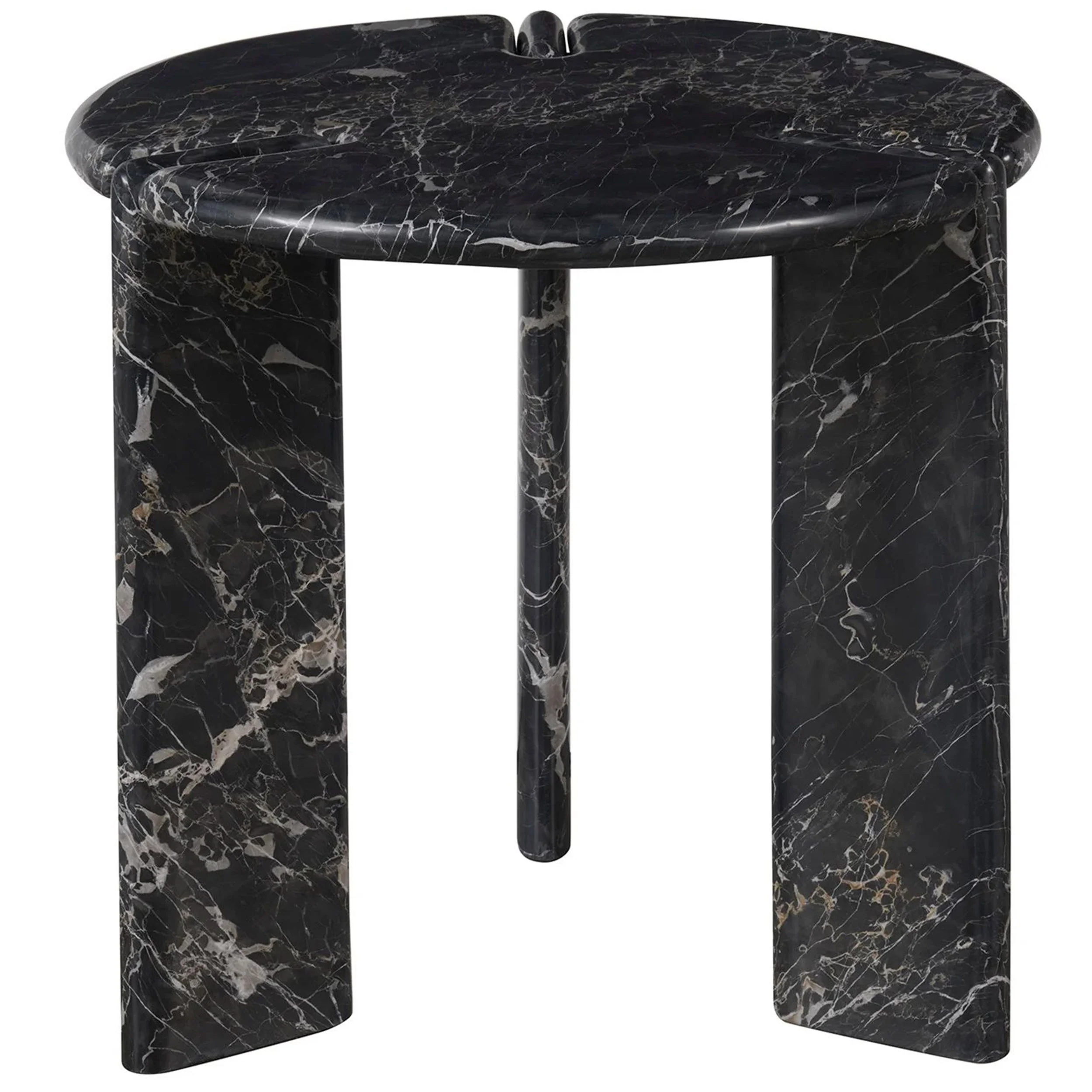 Magnus Round End Table, Golden Portoro - Image 2