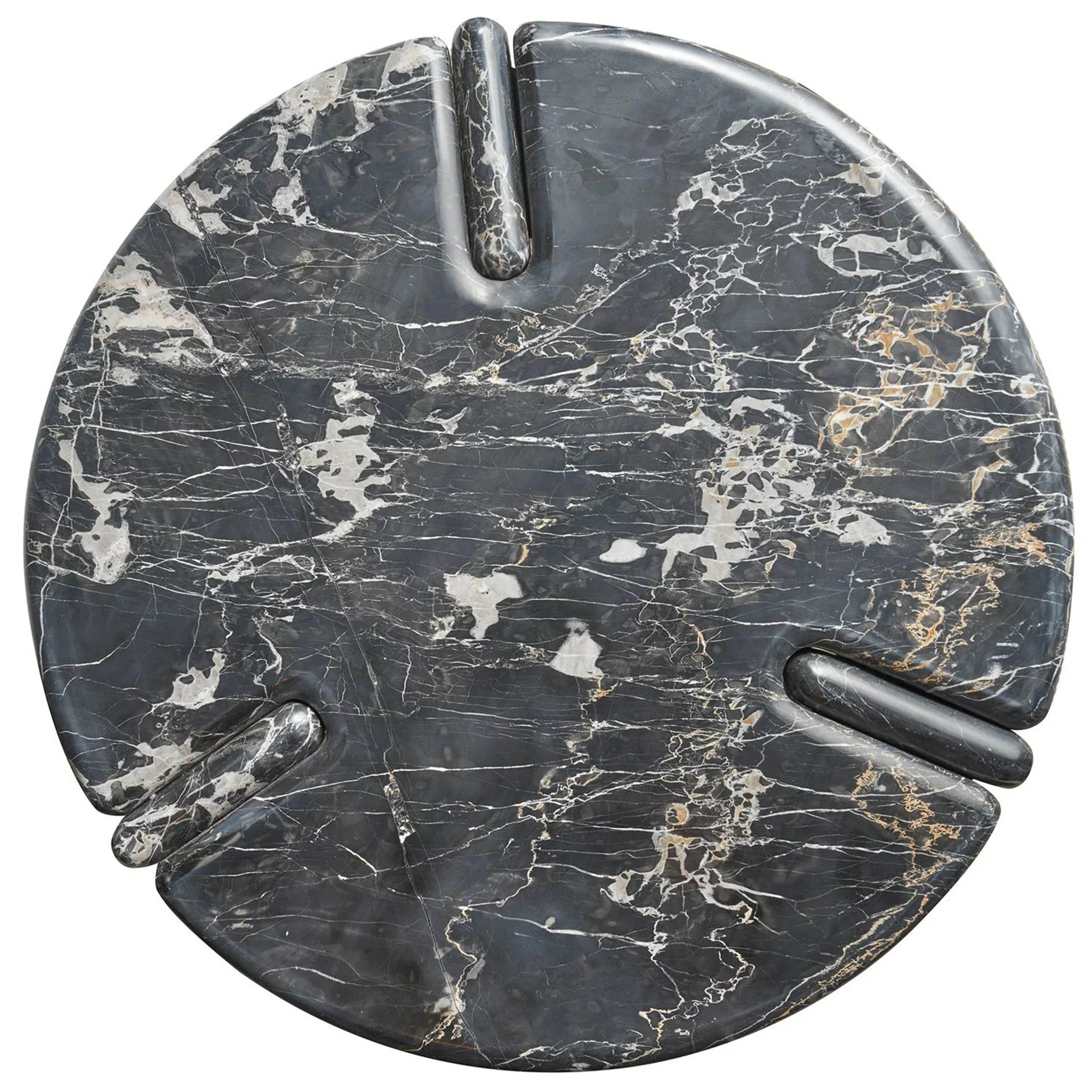 Magnus Round End Table, Golden Portoro - Image 3