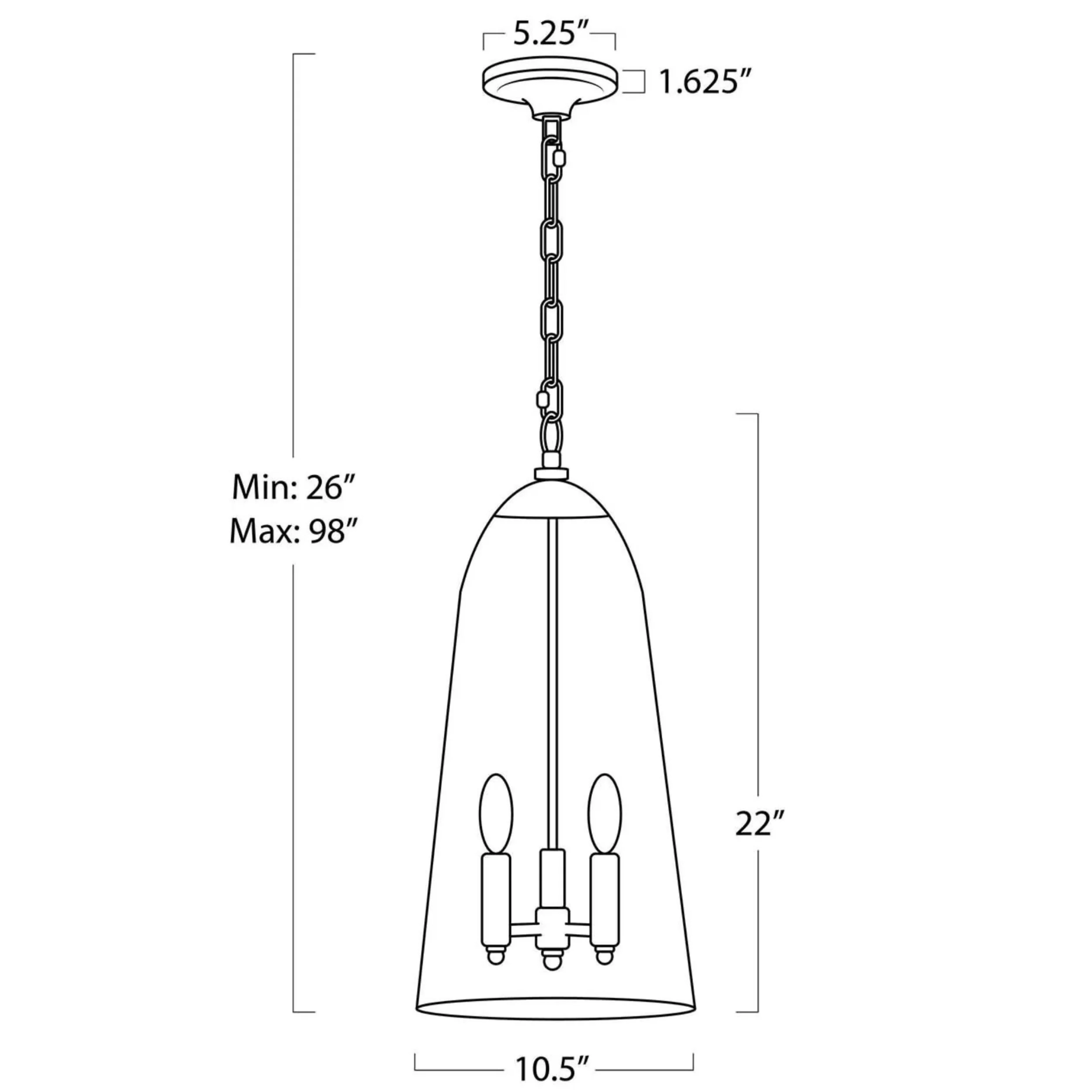 Maiden Glass Pendant, Polished Nickel - Image 4