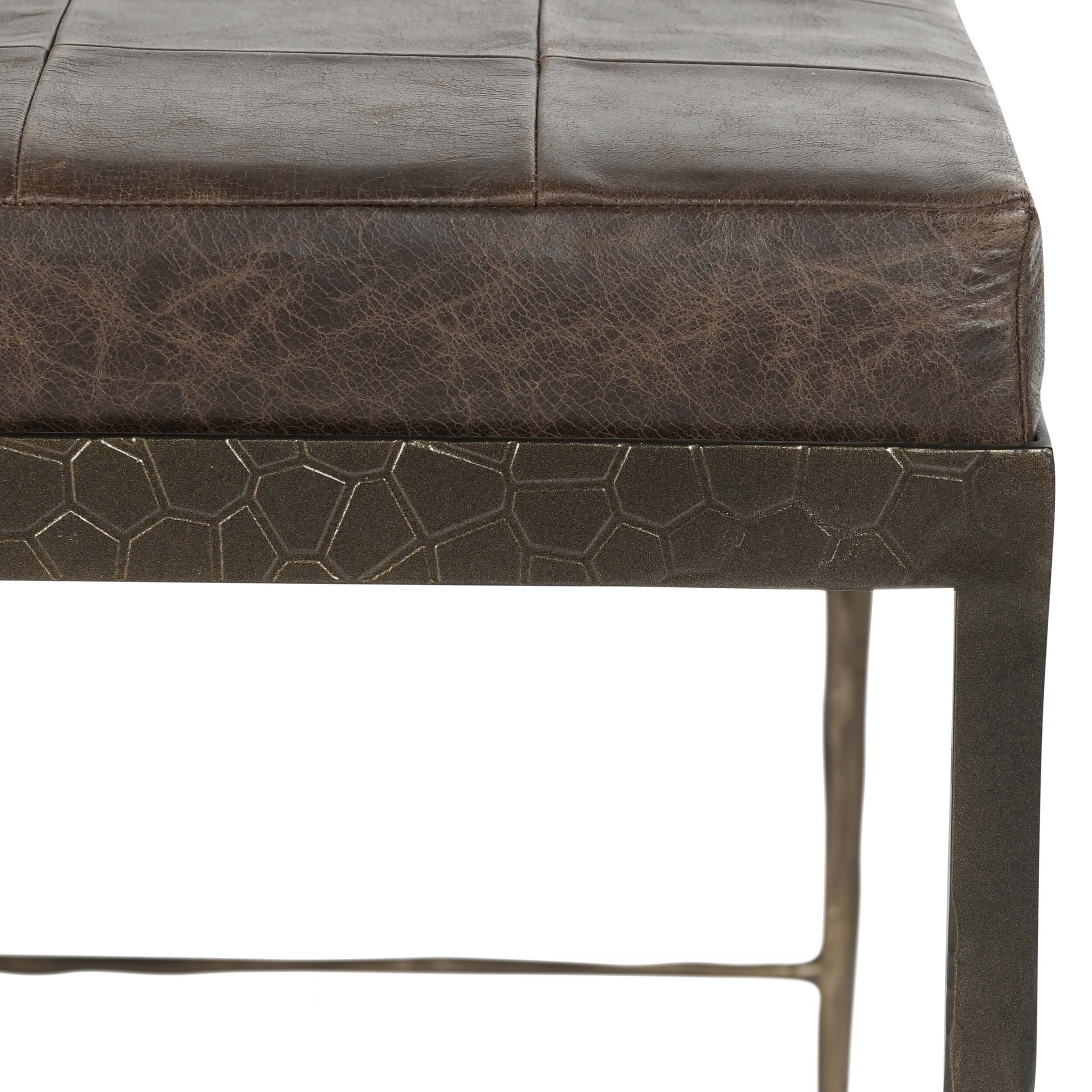 Malo Leather Bench, Cocoa - Image 4