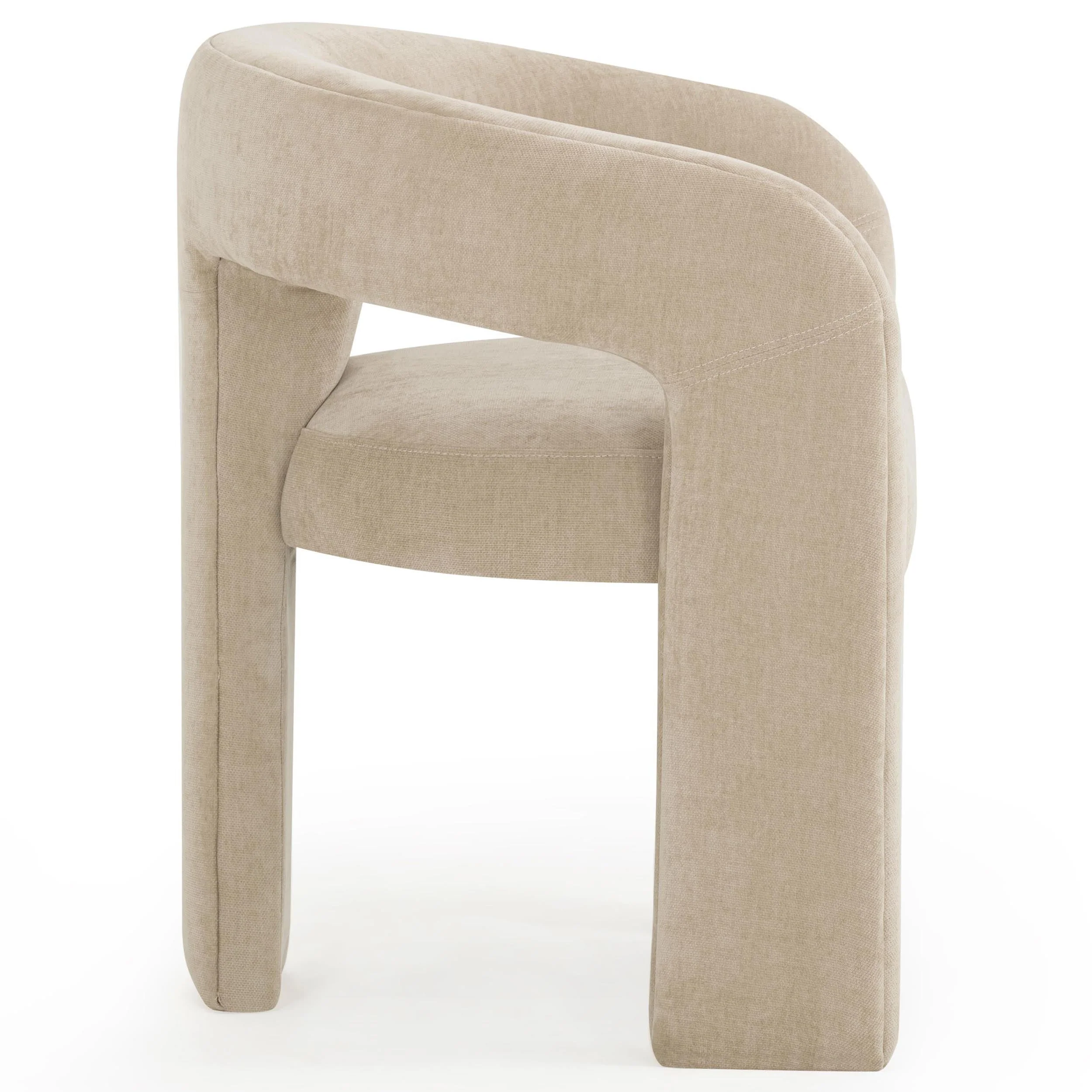 Malone Chenille Dining Chair, Taupe - Image 3