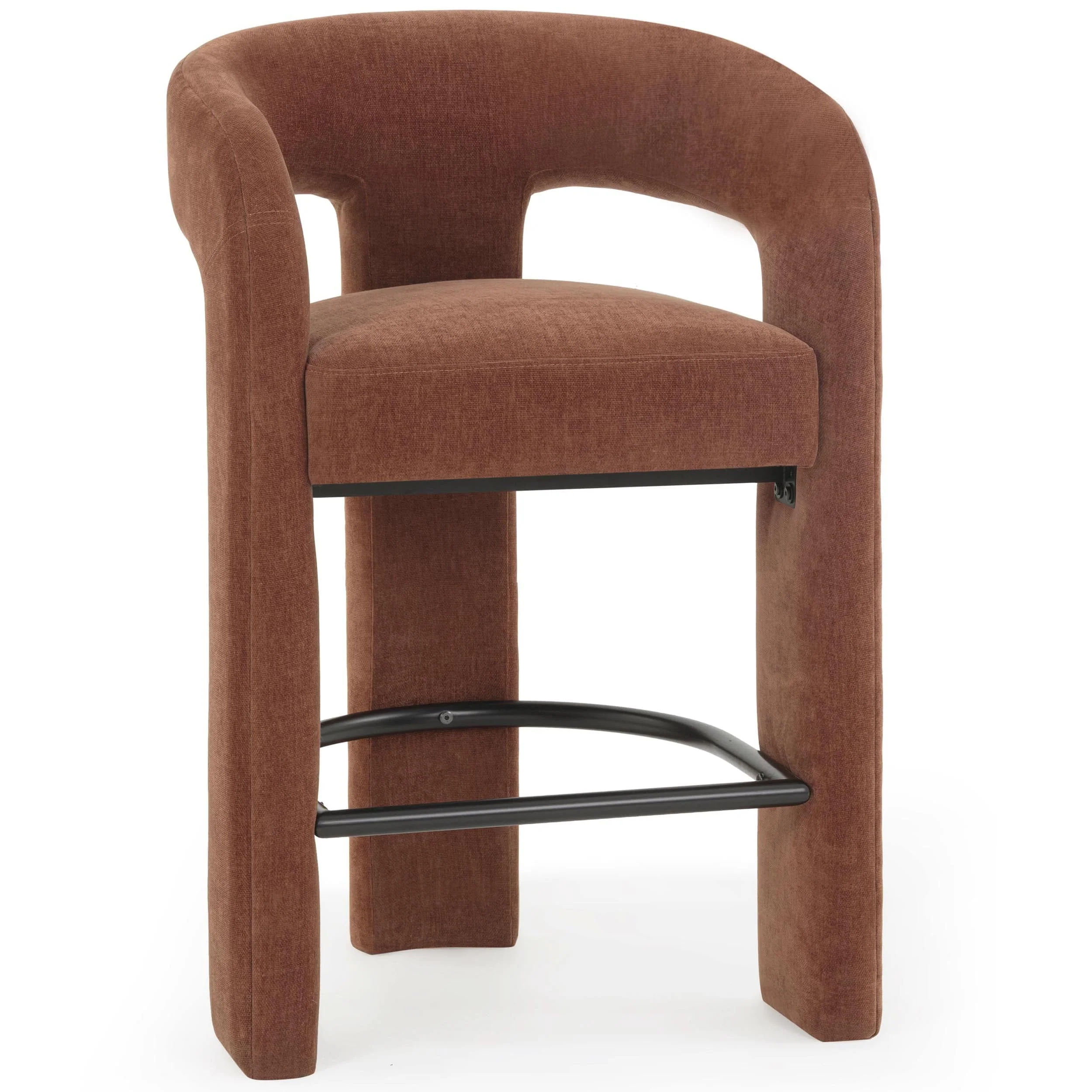 Malone Chenille Stool, Rust