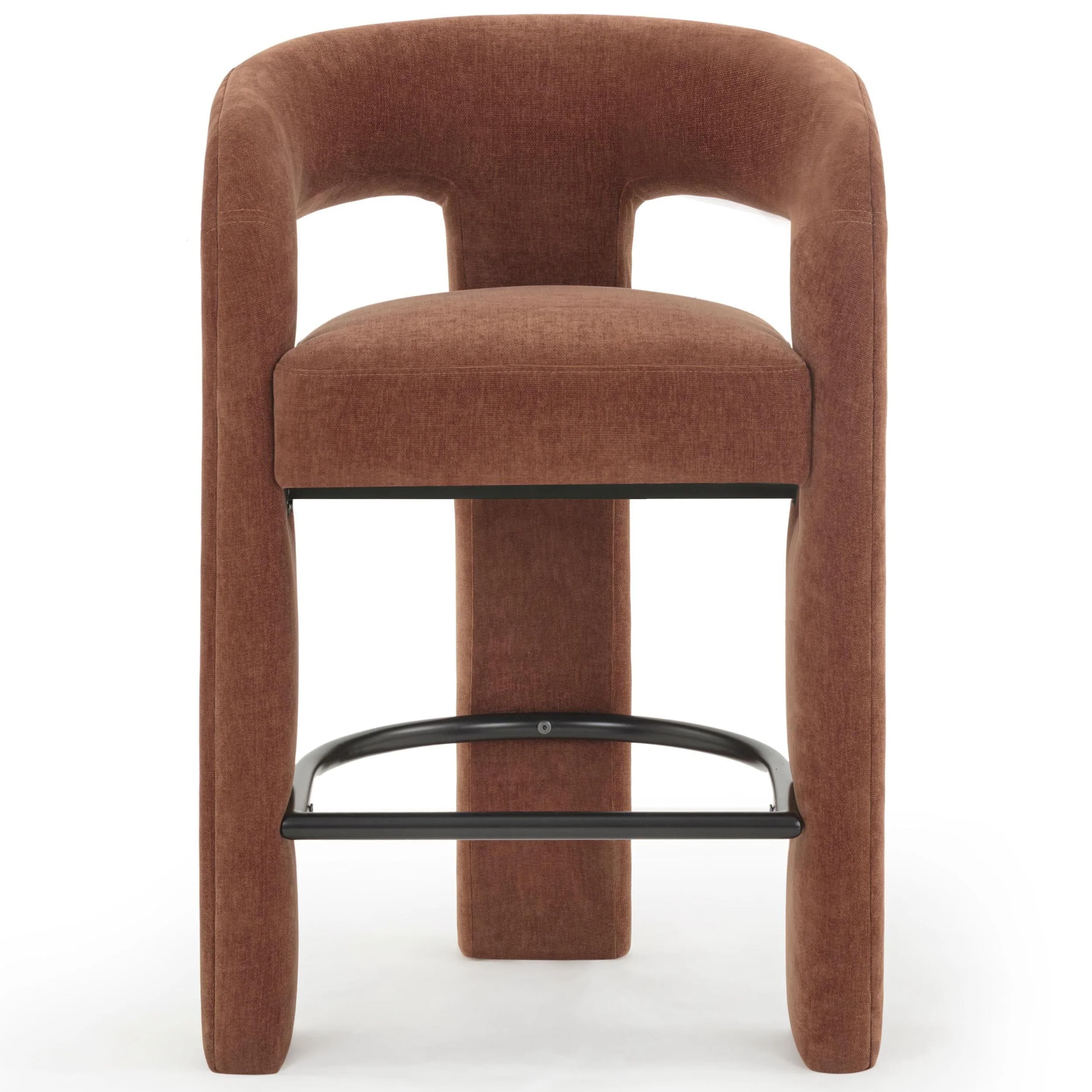 Malone Chenille Stool, Rust - Image 2