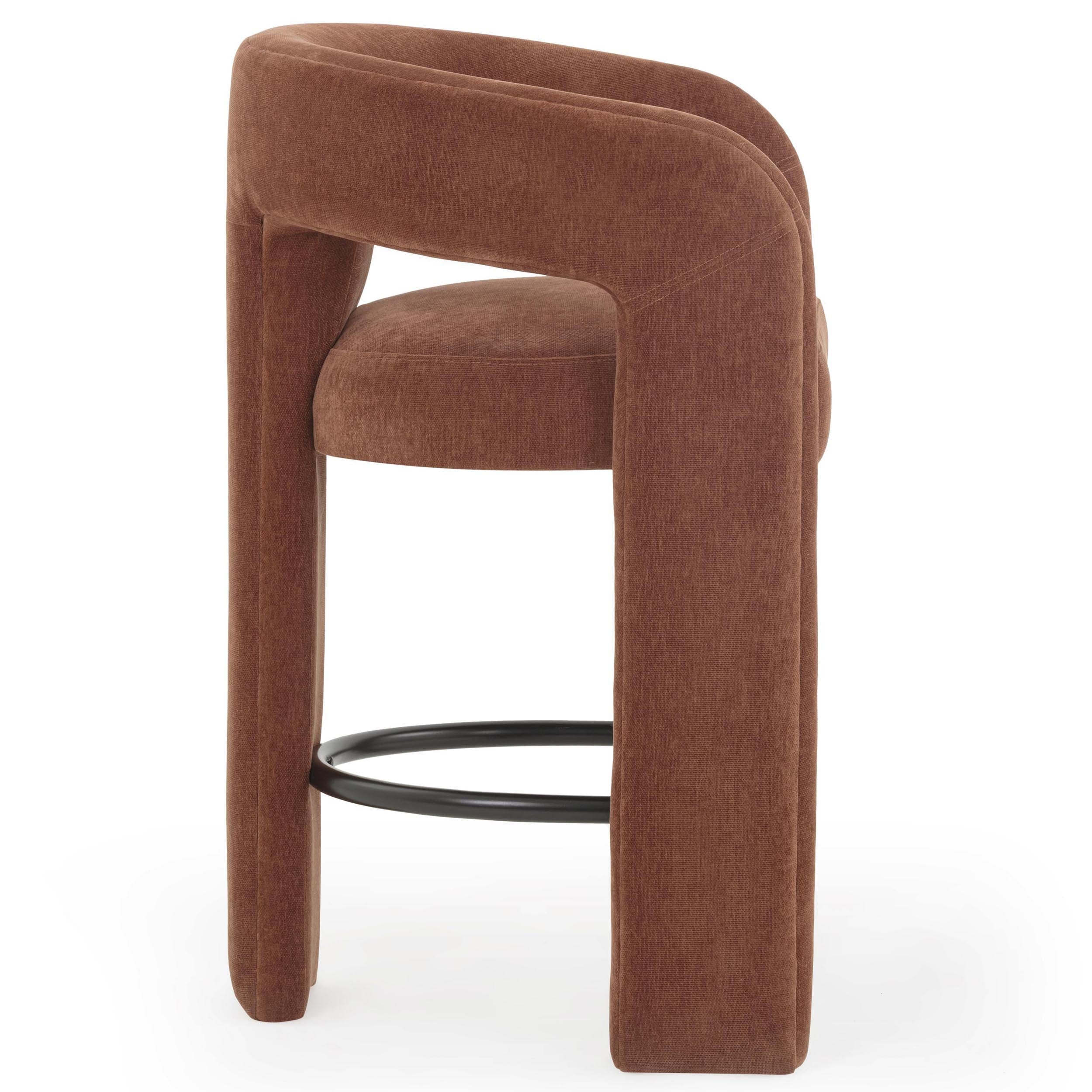 Malone Chenille Stool, Rust - Image 3