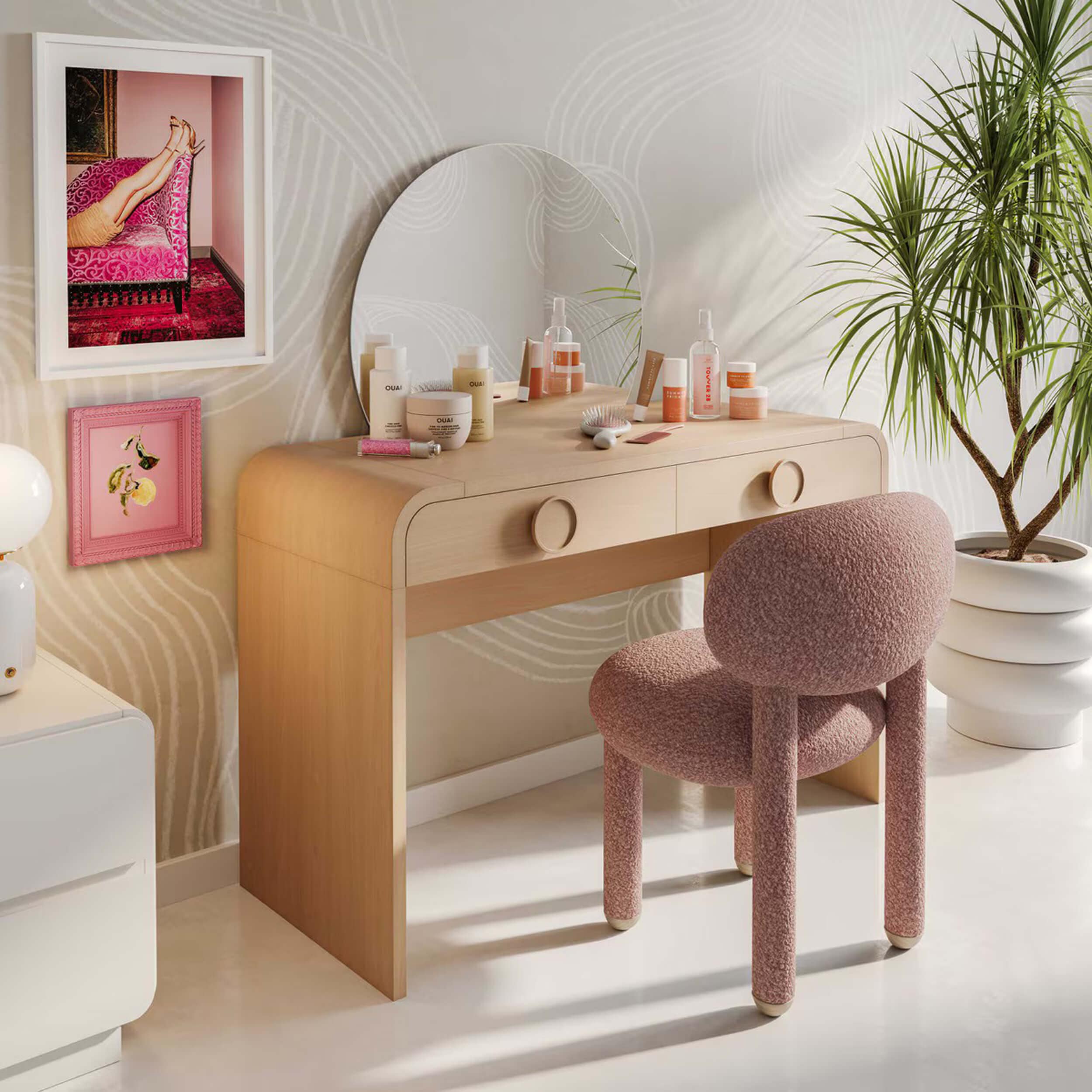 Manu Side Chair, Rose Pink - Image 5